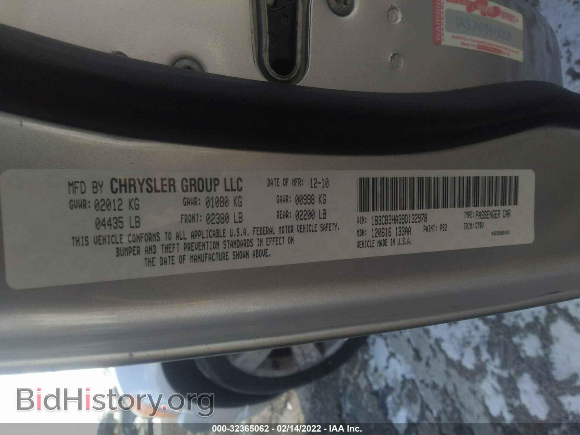 2011 DODGE CALIBER - VIN: 1B3CB3HA3BD132978 - Фото 9