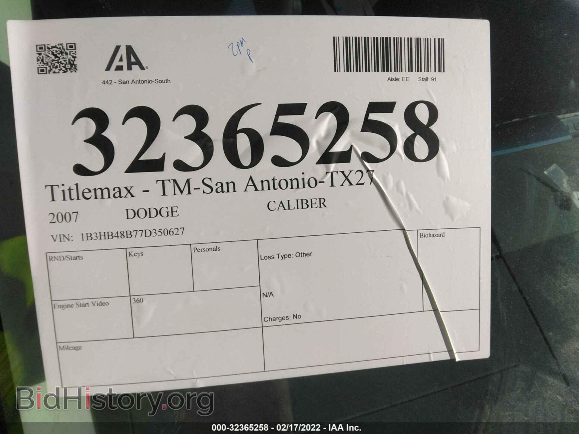 Photo 1B3HB48B77D350627 - DODGE CALIBER 2007