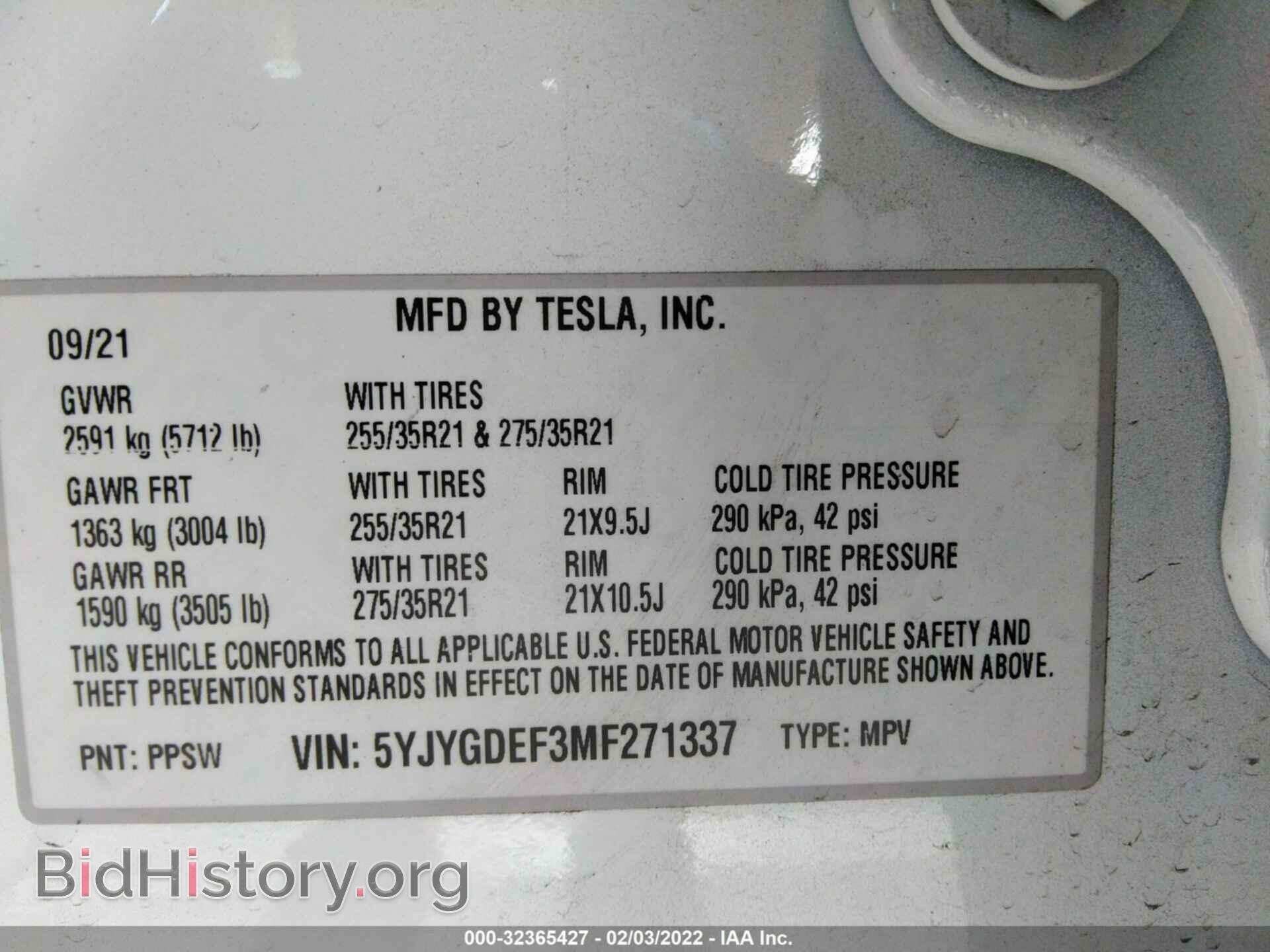 2021 TESLA MODEL Y - VIN: 5YJYGDEF3MF271337 - Photo 9