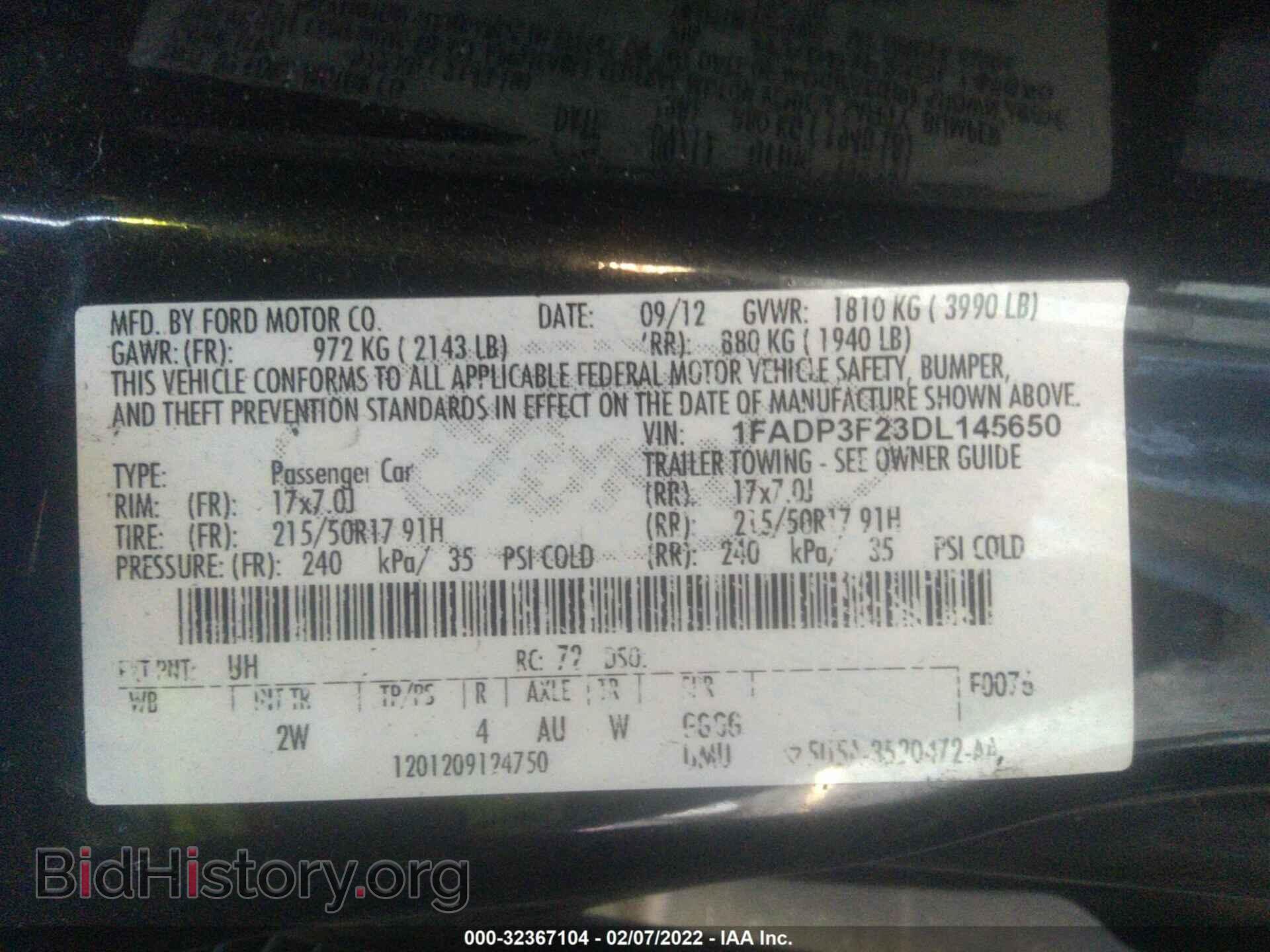 2013 FORD FOCUS - VIN: 1FADP3F23DL145650 - Фото 9
