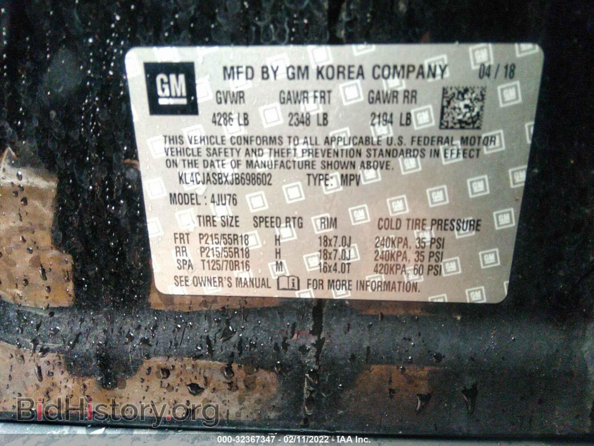 2018 BUICK ENCORE - VIN: KL4CJASBXJB698602 - Photo 9