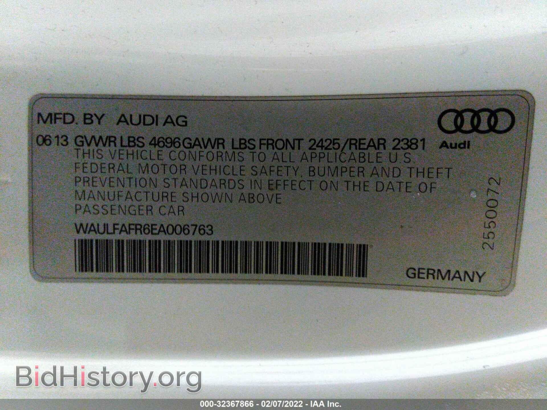 2014 AUDI A5 - VIN: WAULFAFR6EA006763 - Фото 9