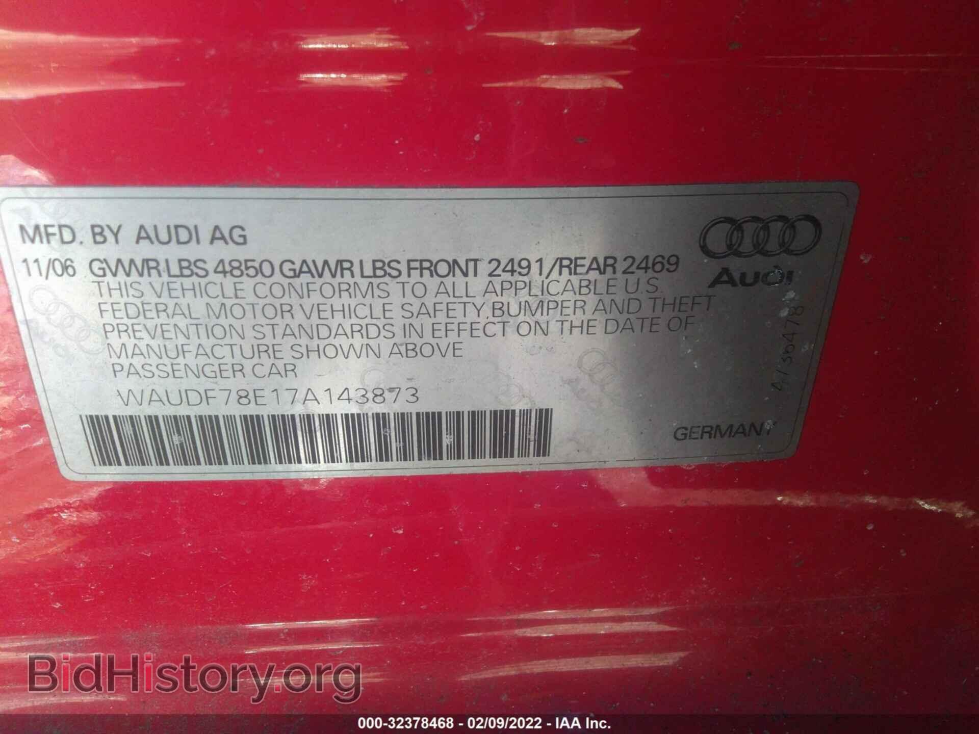 2007 AUDI A4 - VIN: WAUDF78E17A143873 - Photo 9