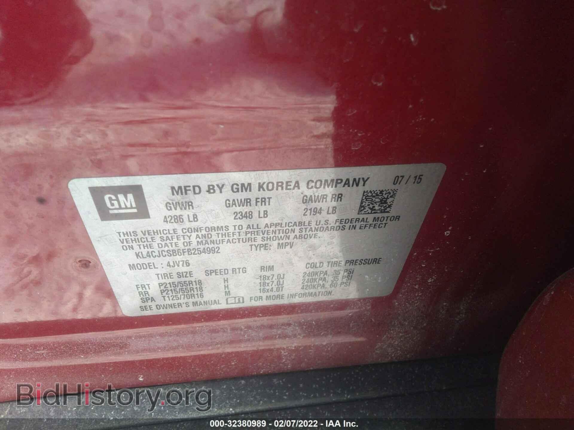 2015 BUICK ENCORE - VIN: KL4CJCSB6FB254992 - Photo 9
