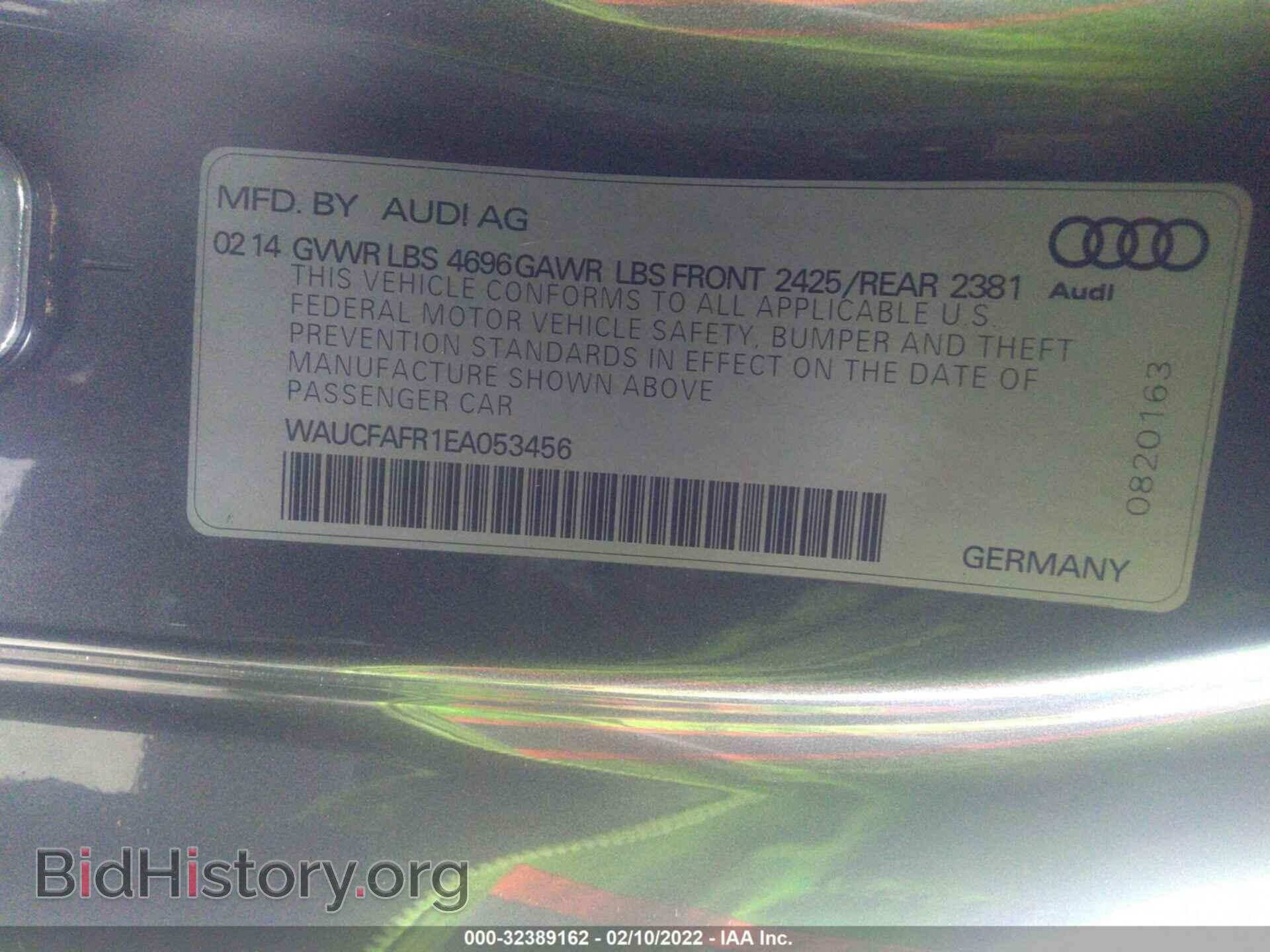 2014 AUDI A5 - VIN: WAUCFAFR1EA053456 - Фото 9
