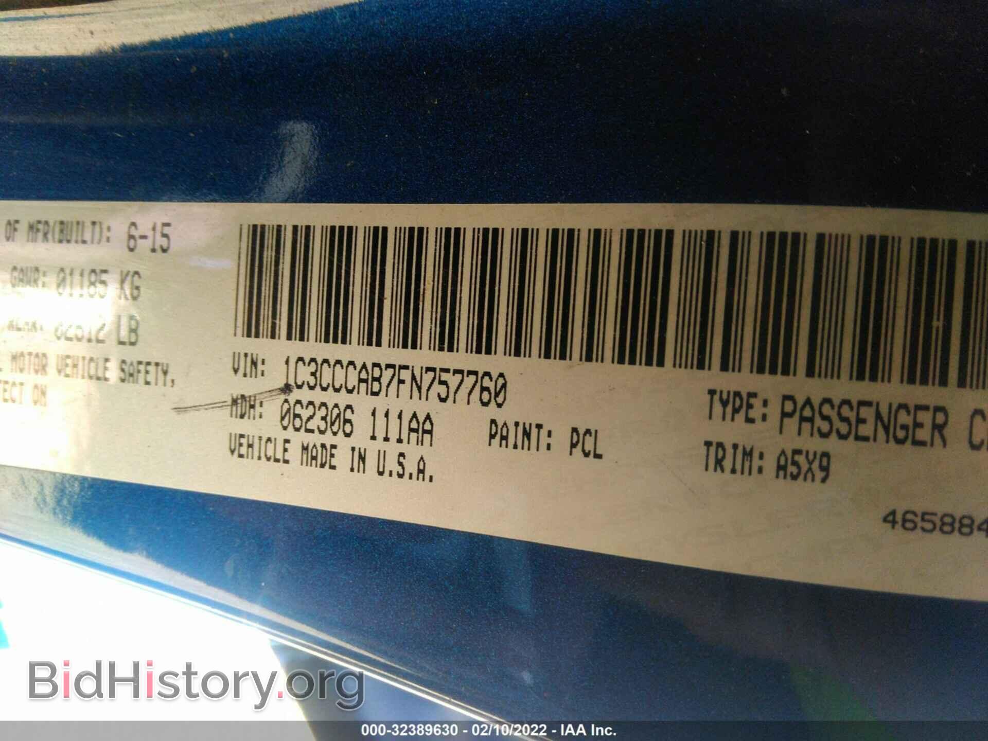 2015 CHRYSLER 200 - VIN: 1C3CCCAB7FN757760 - Фото 9
