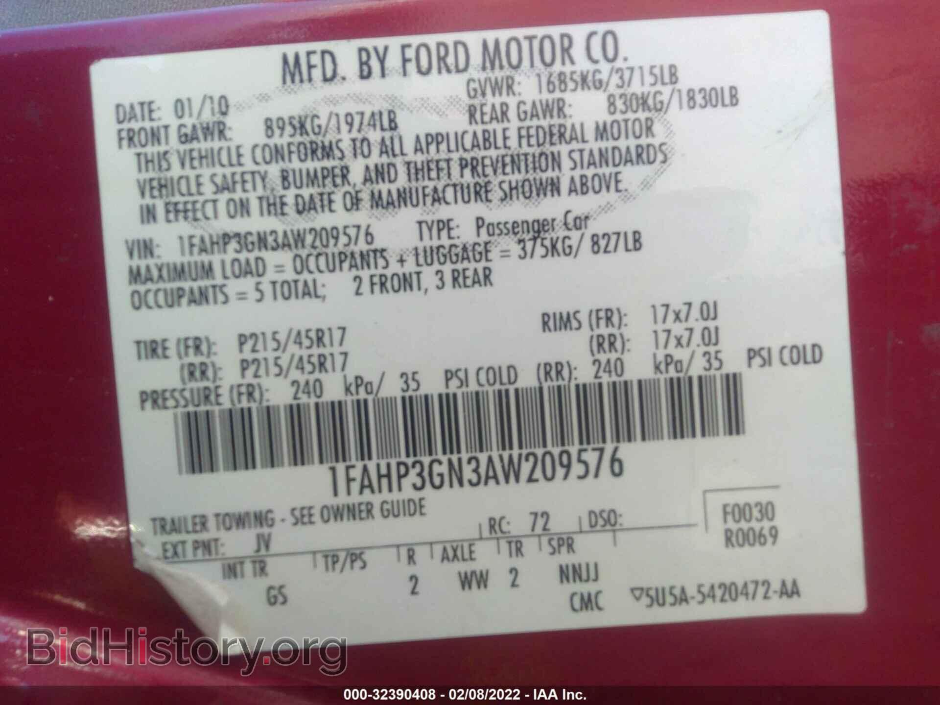 2010 FORD FOCUS - VIN: 1FAHP3GN3AW209576 - Фото 9