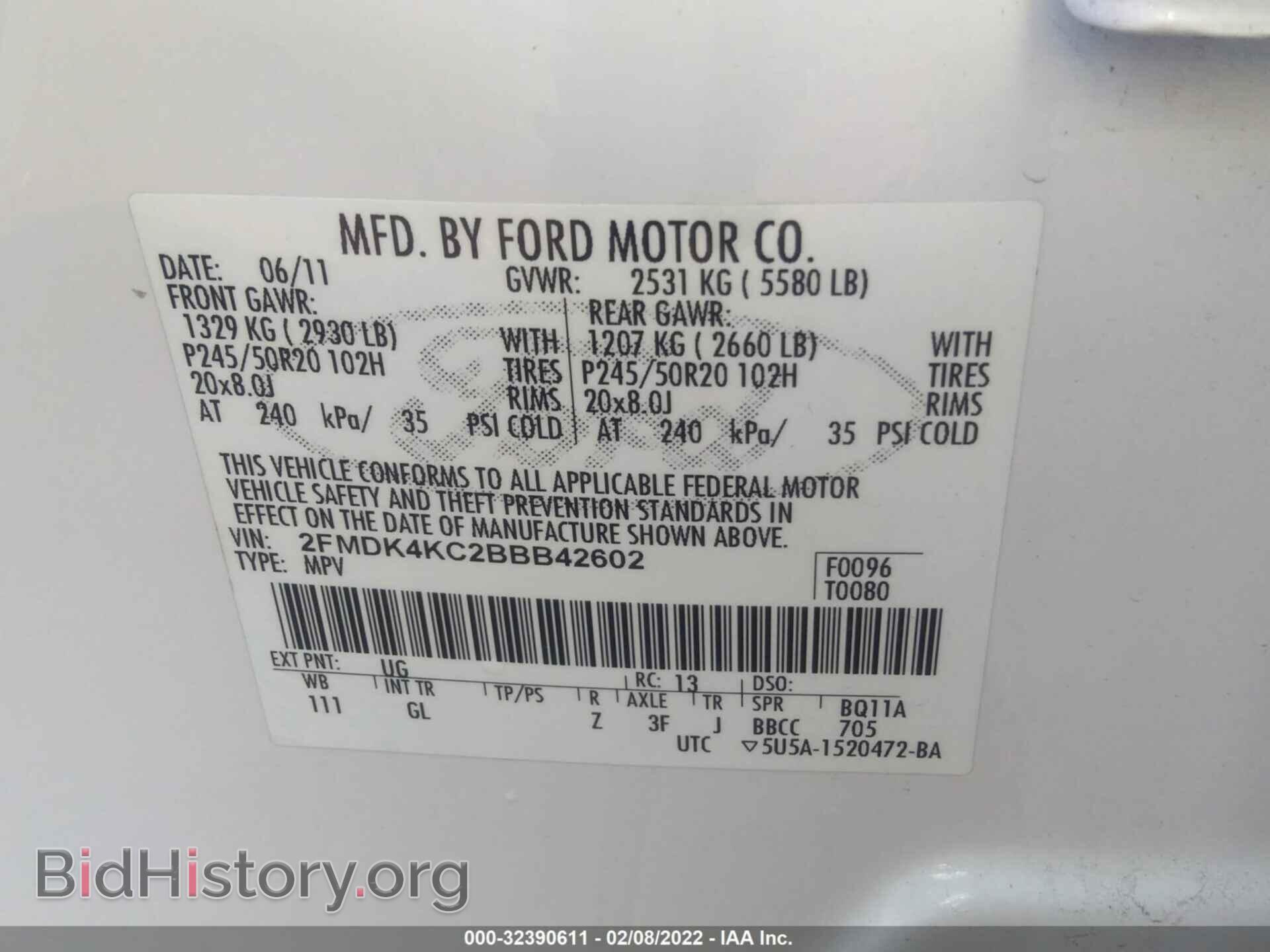 2011 FORD EDGE - VIN: 2FMDK4KC2BBB42602 - Photo 9