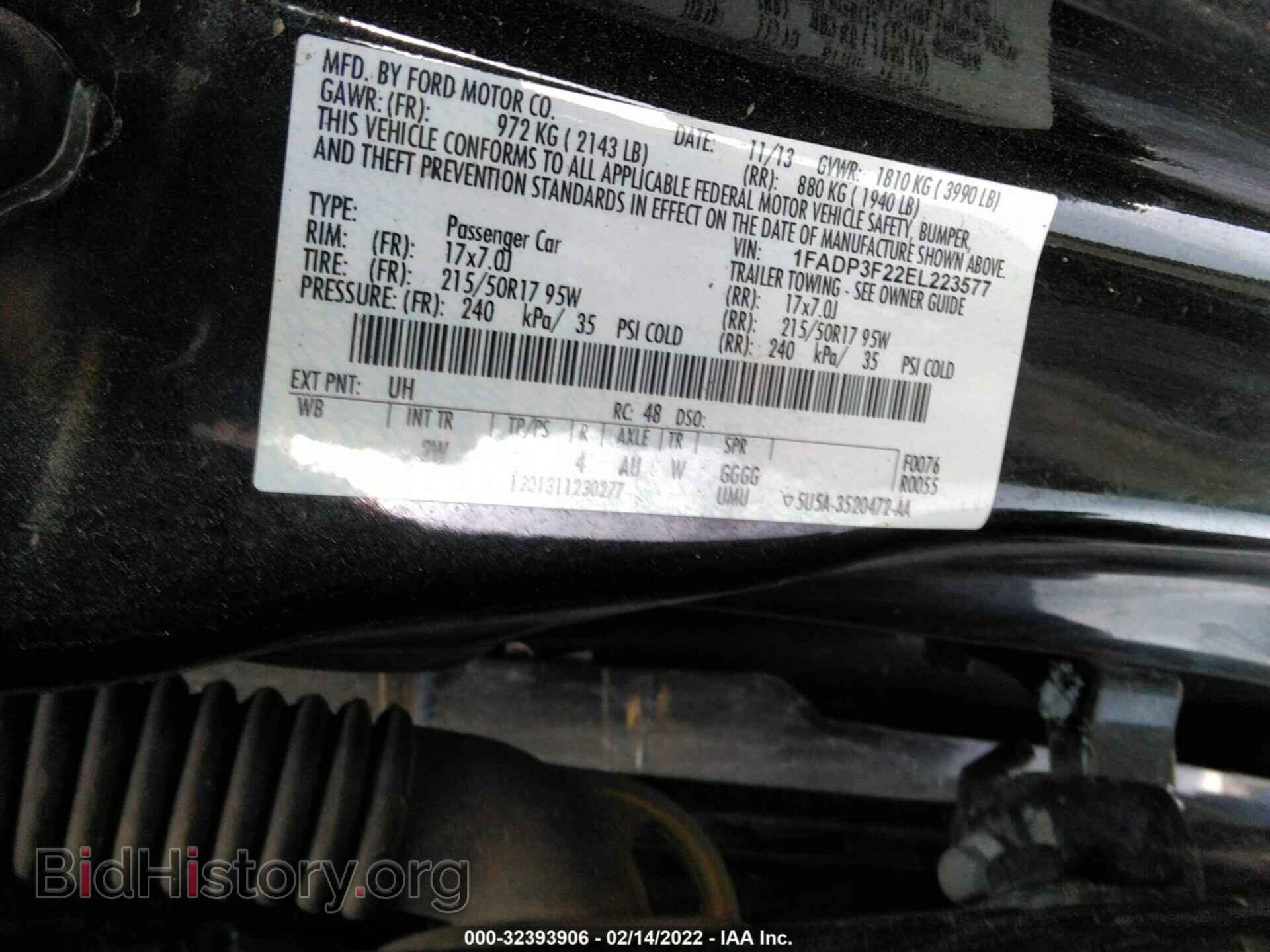 2014 FORD FOCUS - VIN: 1FADP3F22EL223577 - Фото 9