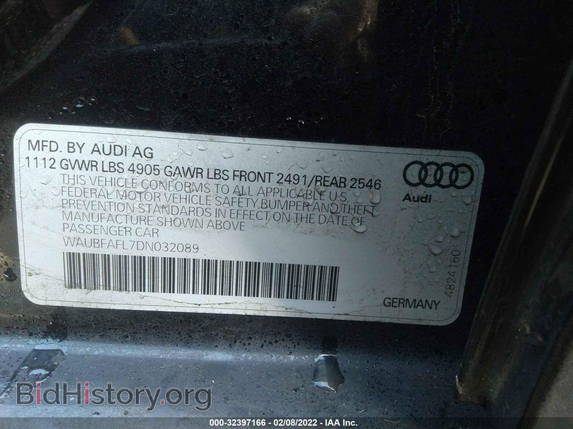 2013 AUDI A4 - VIN: WAUBFAFL7DN032089 - Фото 9