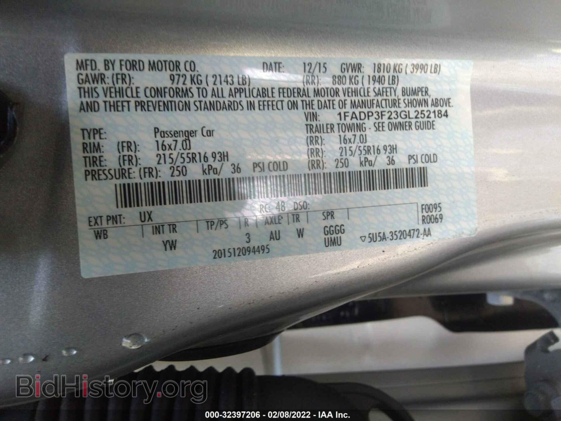2016 FORD FOCUS - VIN: 1FADP3F23GL252184 - Photo 9