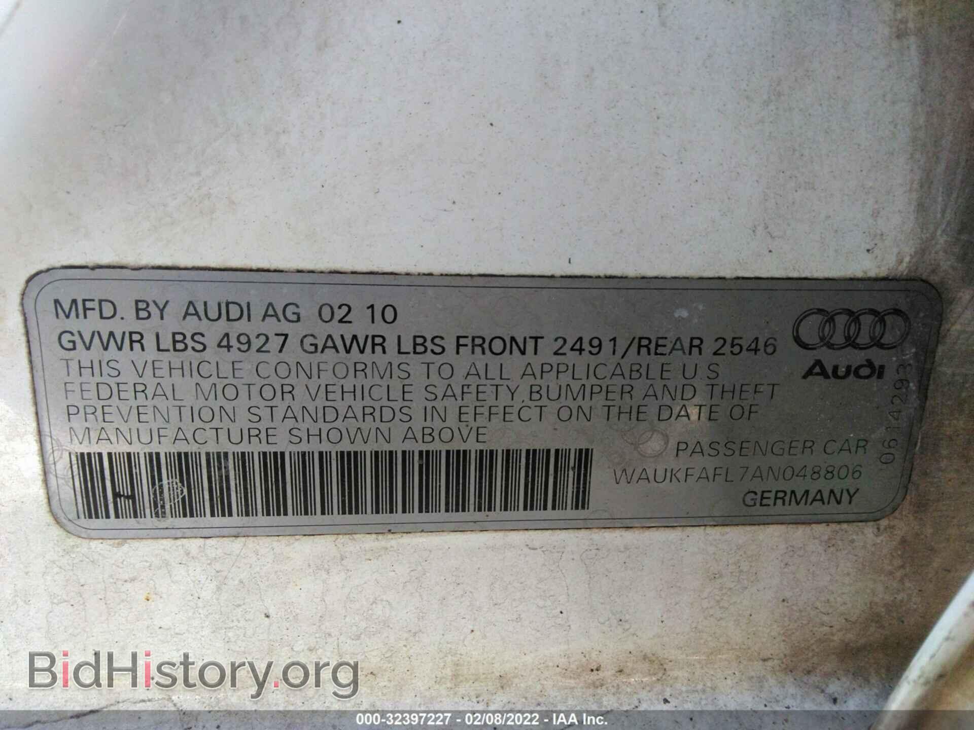 2010 AUDI A4 - VIN: WAUKFAFL7AN048806 - Фото 9