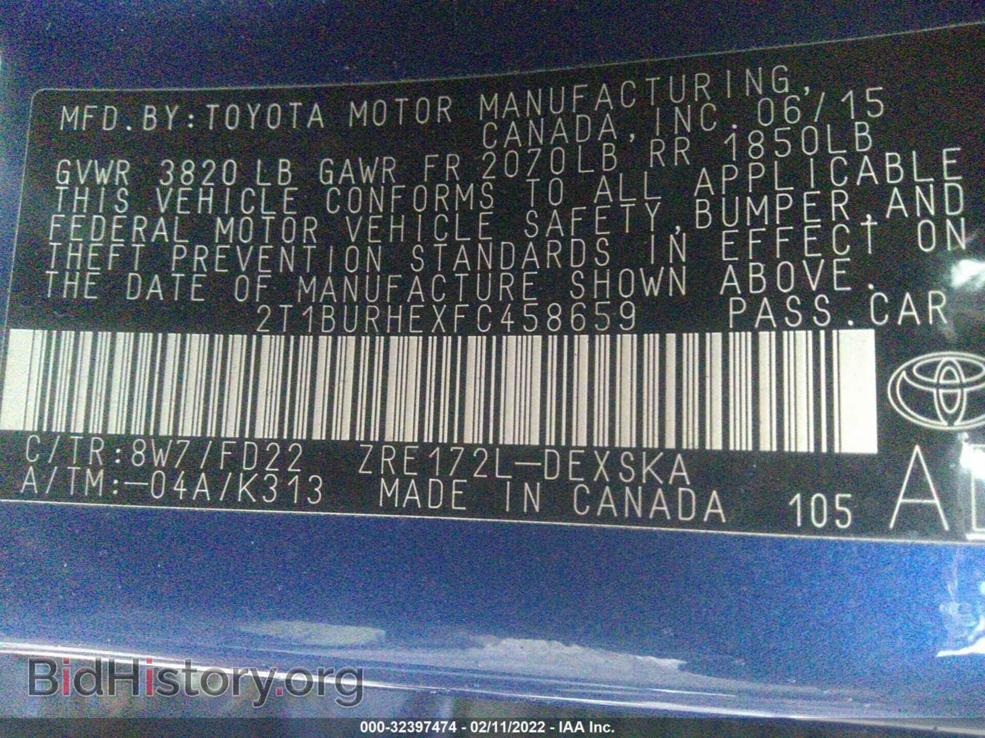 2015 TOYOTA COROLLA - VIN: 2T1BURHEXFC458659 - Photo 9