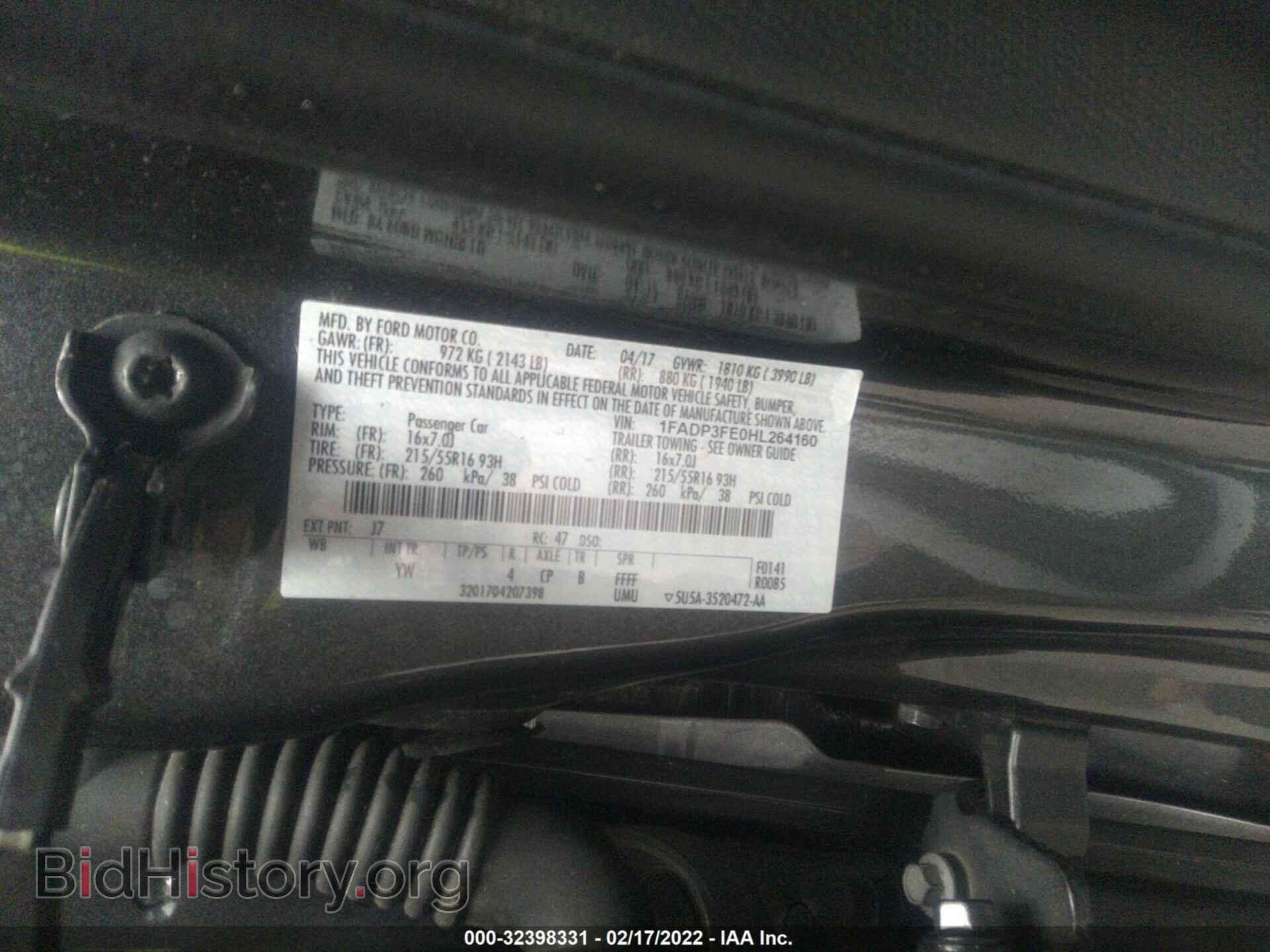 2017 FORD FOCUS - VIN: 1FADP3FE0HL264160 - Фото 9