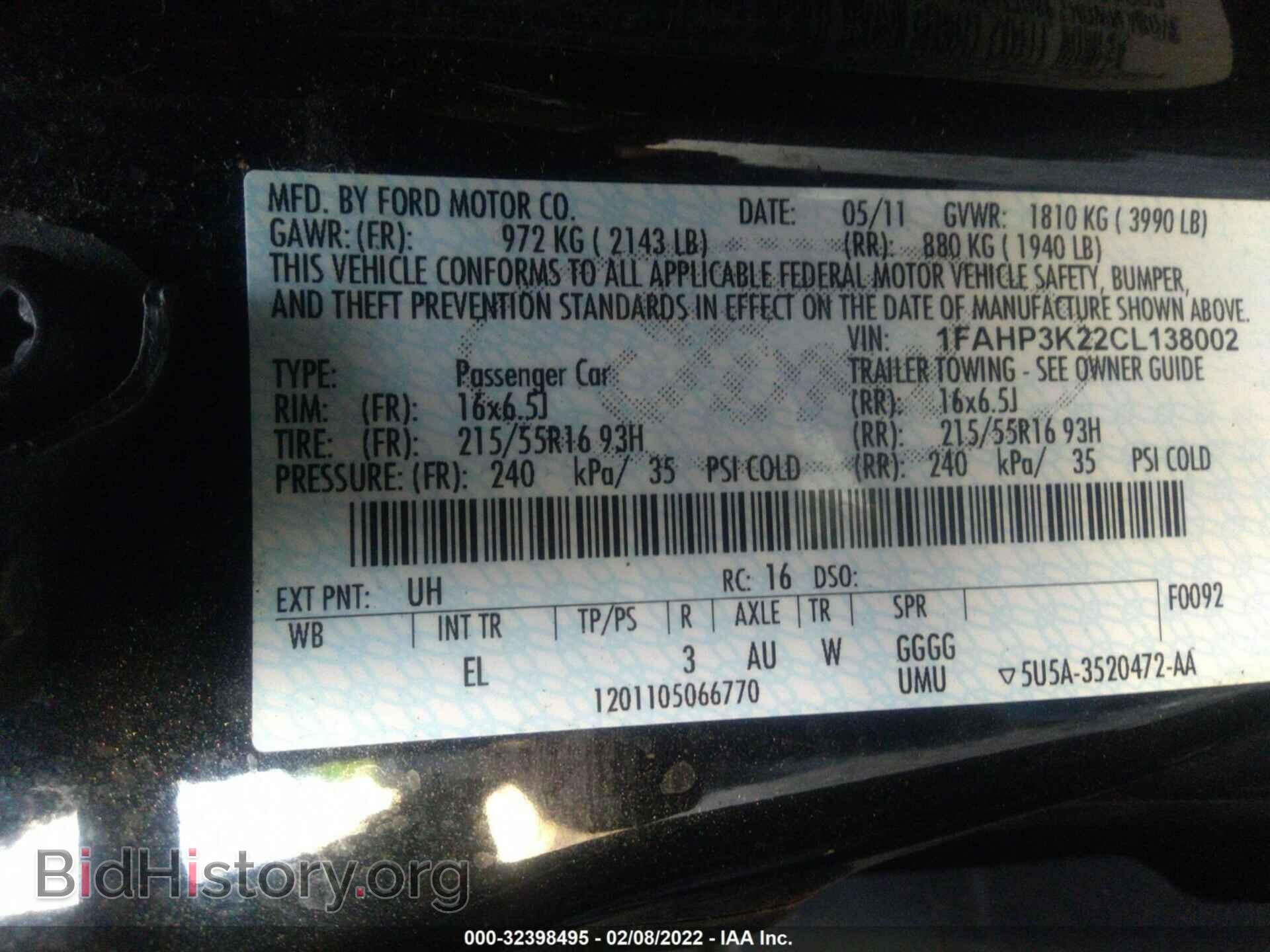 2012 FORD FOCUS - VIN: 1FAHP3K22CL138002 - Фото 9