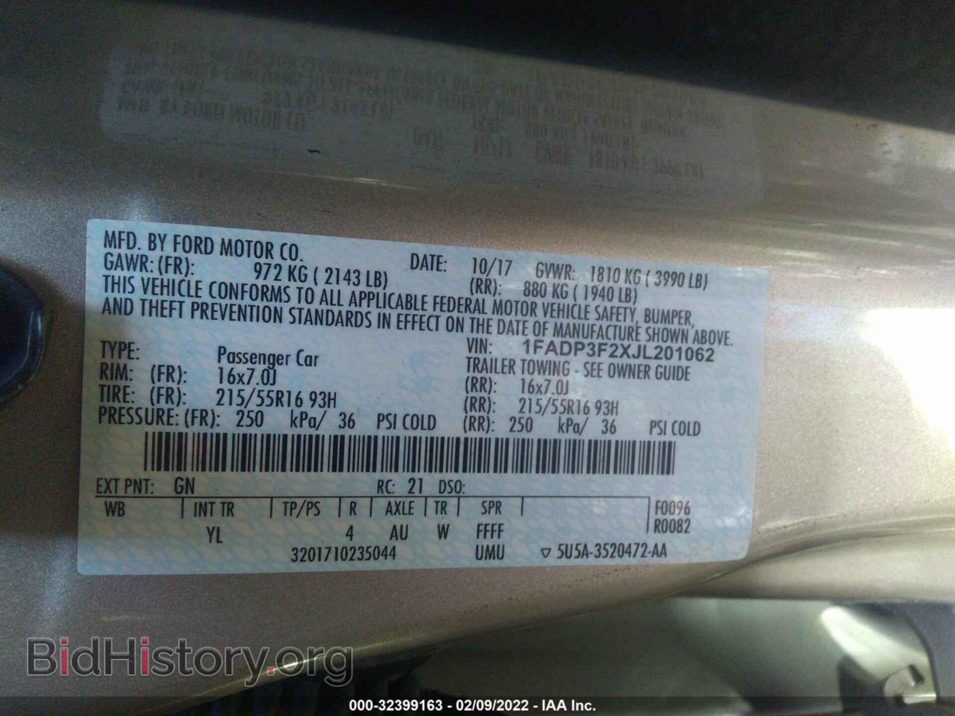 2018 FORD FOCUS - VIN: 1FADP3F2XJL201062 - Фото 9