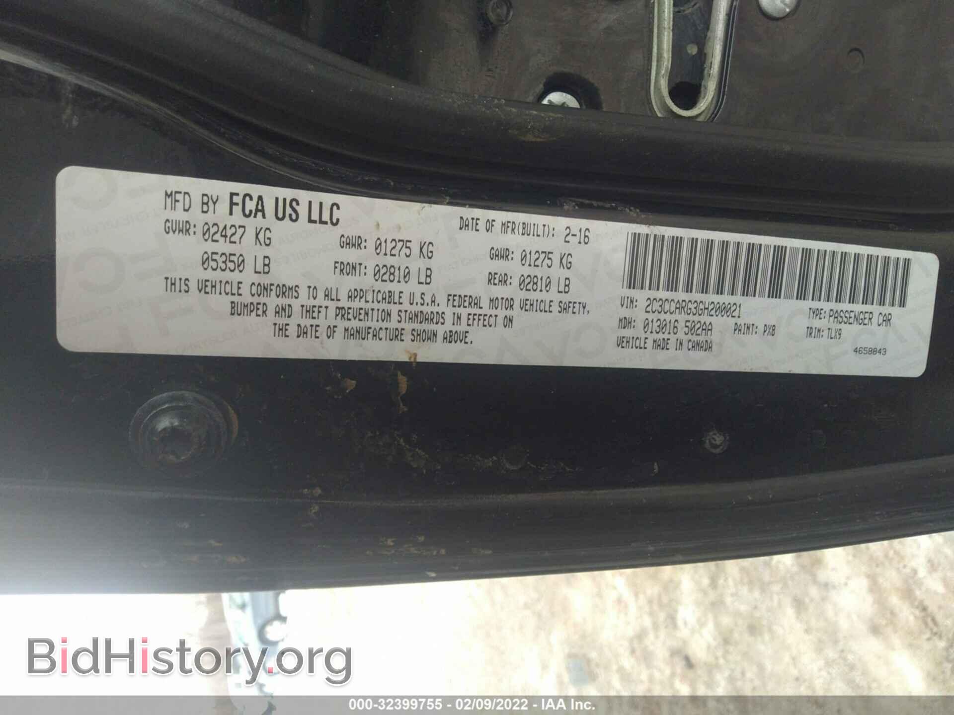 2016 CHRYSLER 300 - VIN: 2C3CCARG3GH200021 - Фото 9
