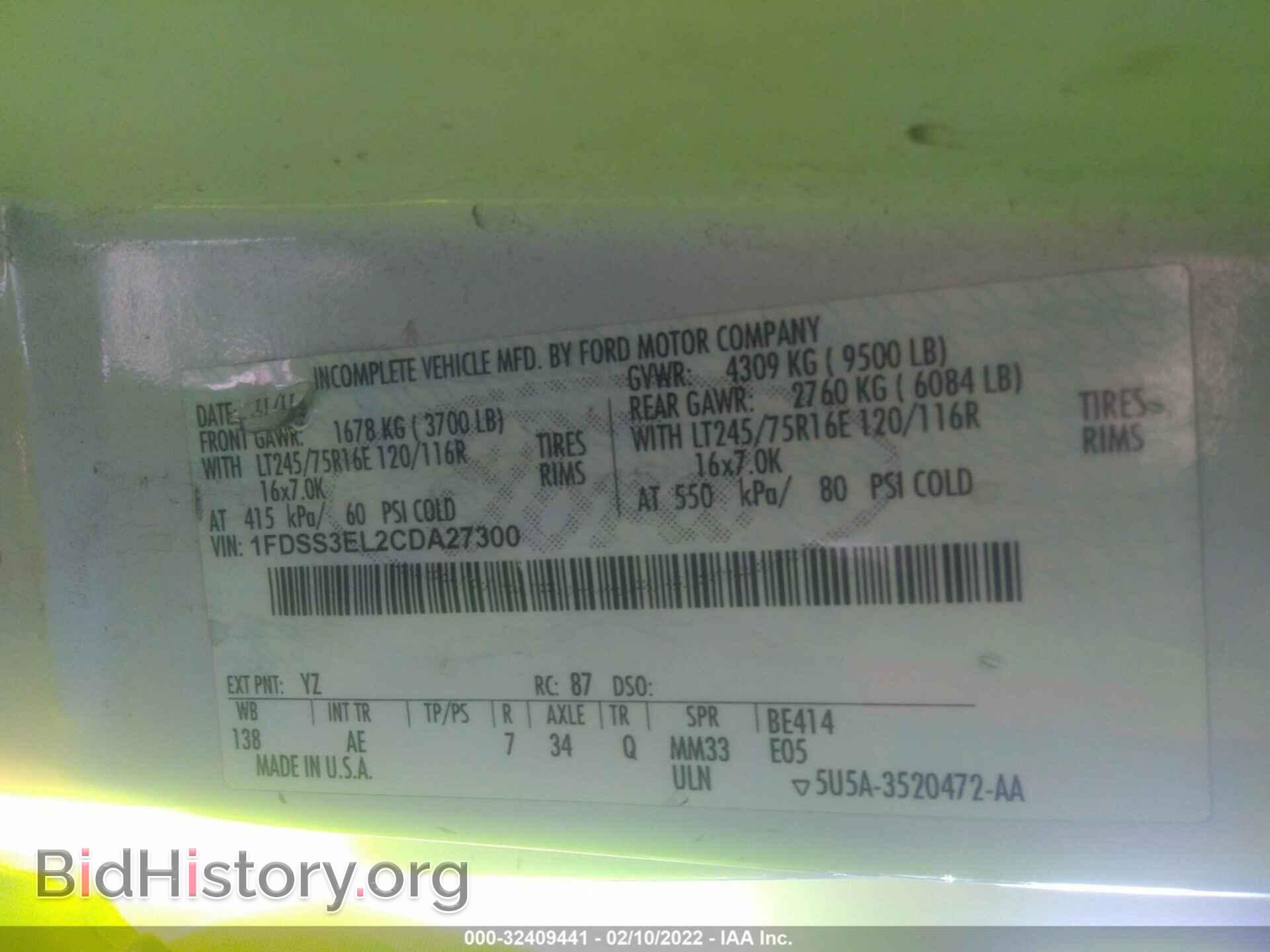 2012 FORD ECONOLINE CARGO VAN - VIN: 1FDSS3EL2CDA27300 - Photo 9