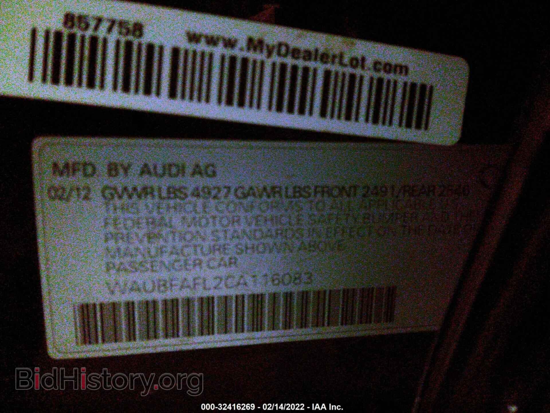 2012 AUDI A4 - VIN: WAUBFAFL2CA116083 - Фото 9