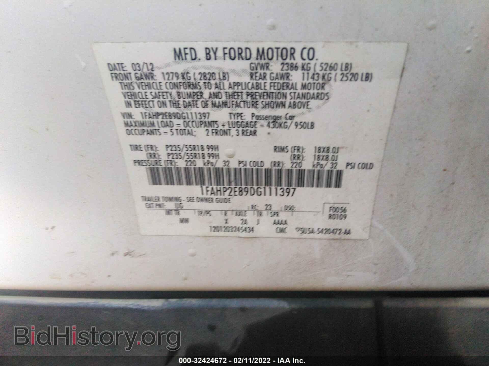 2013 FORD TAURUS - VIN: 1FAHP2E89DG111397 - Photo 9