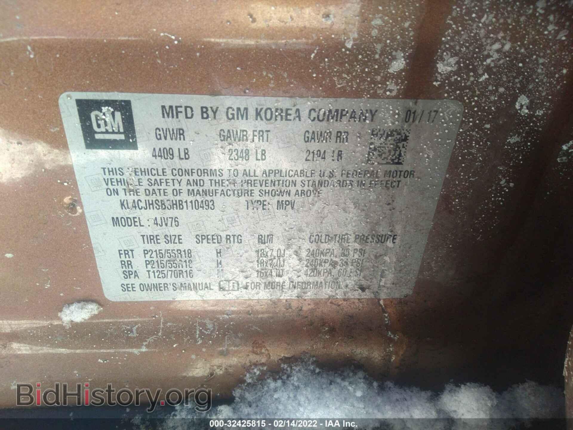 2017 BUICK ENCORE - VIN: KL4CJHSB3HB110493 - Photo 9