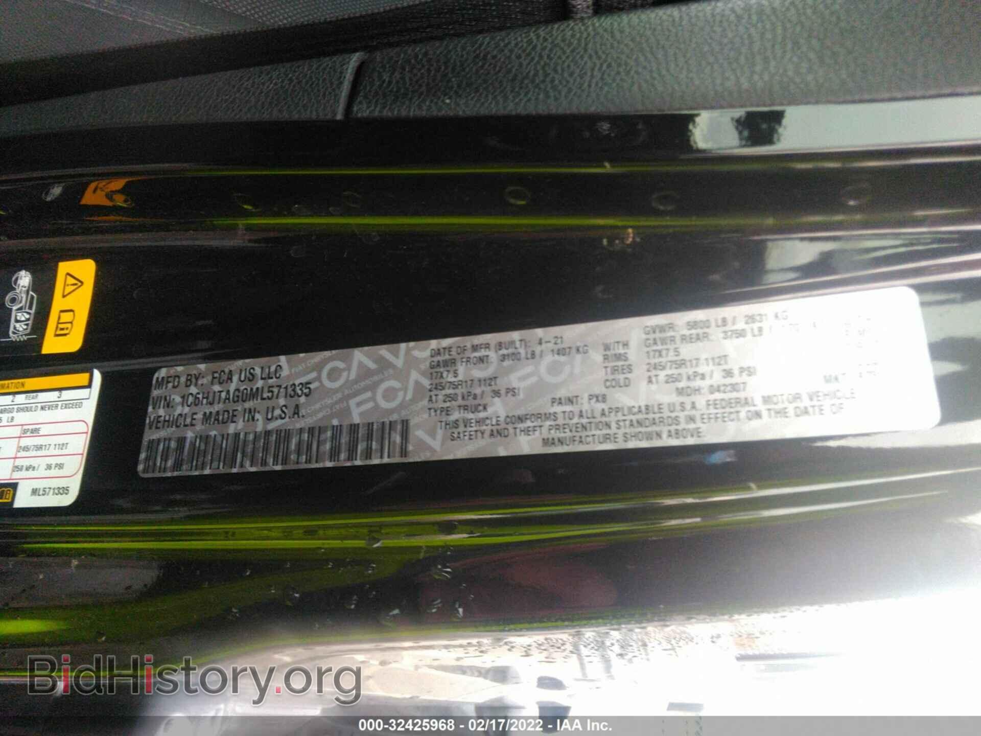 2021 JEEP GLADIATOR - VIN: 1C6HJTAG0ML571335 - Фото 9