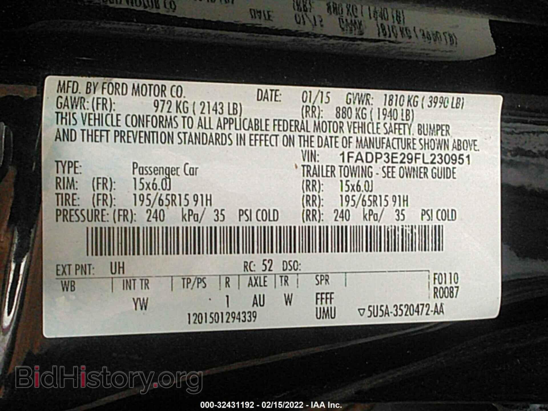 2015 FORD FOCUS - VIN: 1FADP3E29FL230951 - Photo 9