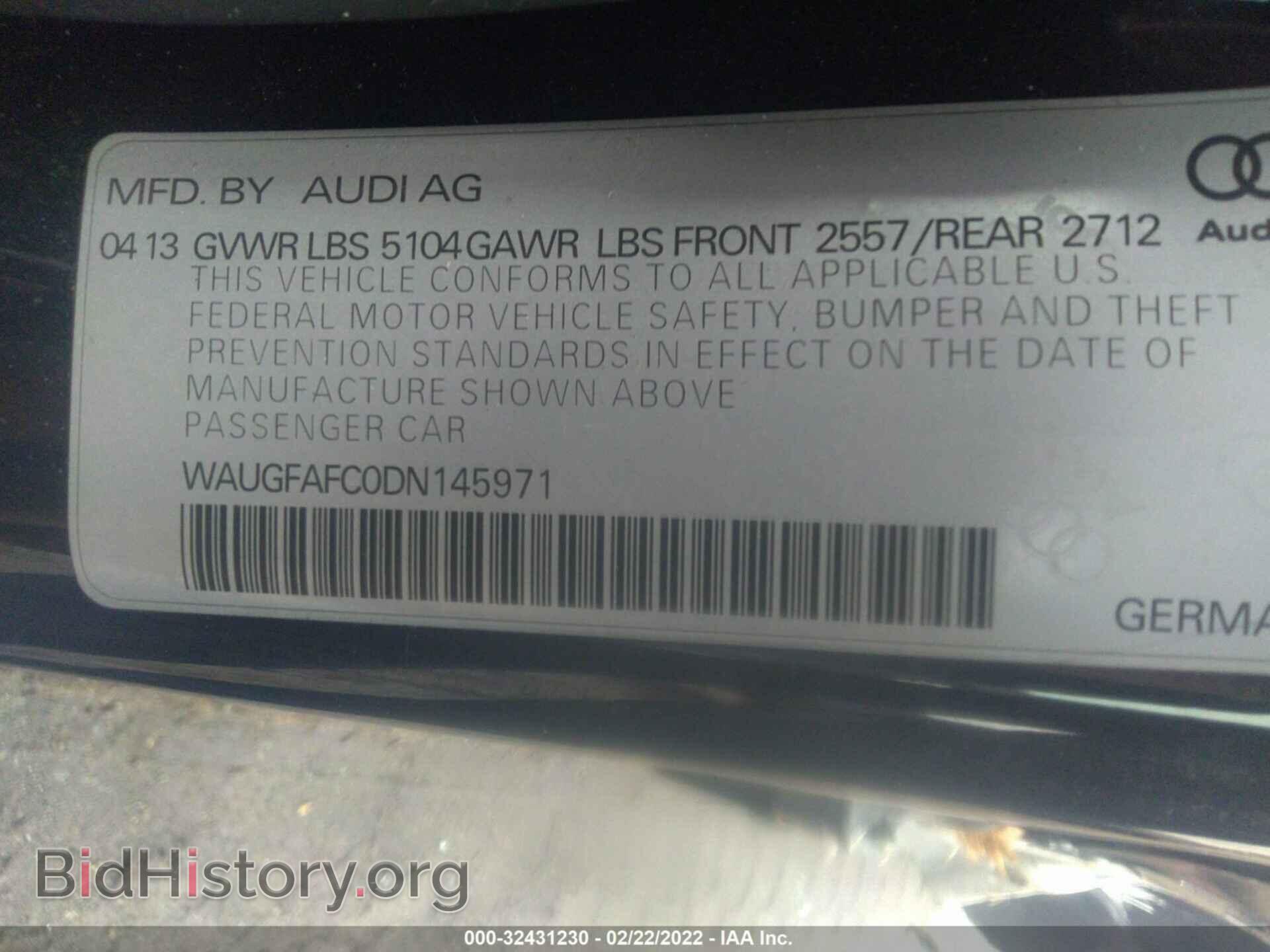 2013 AUDI A6 - VIN: WAUGFAFC0DN145971 - Фото 9