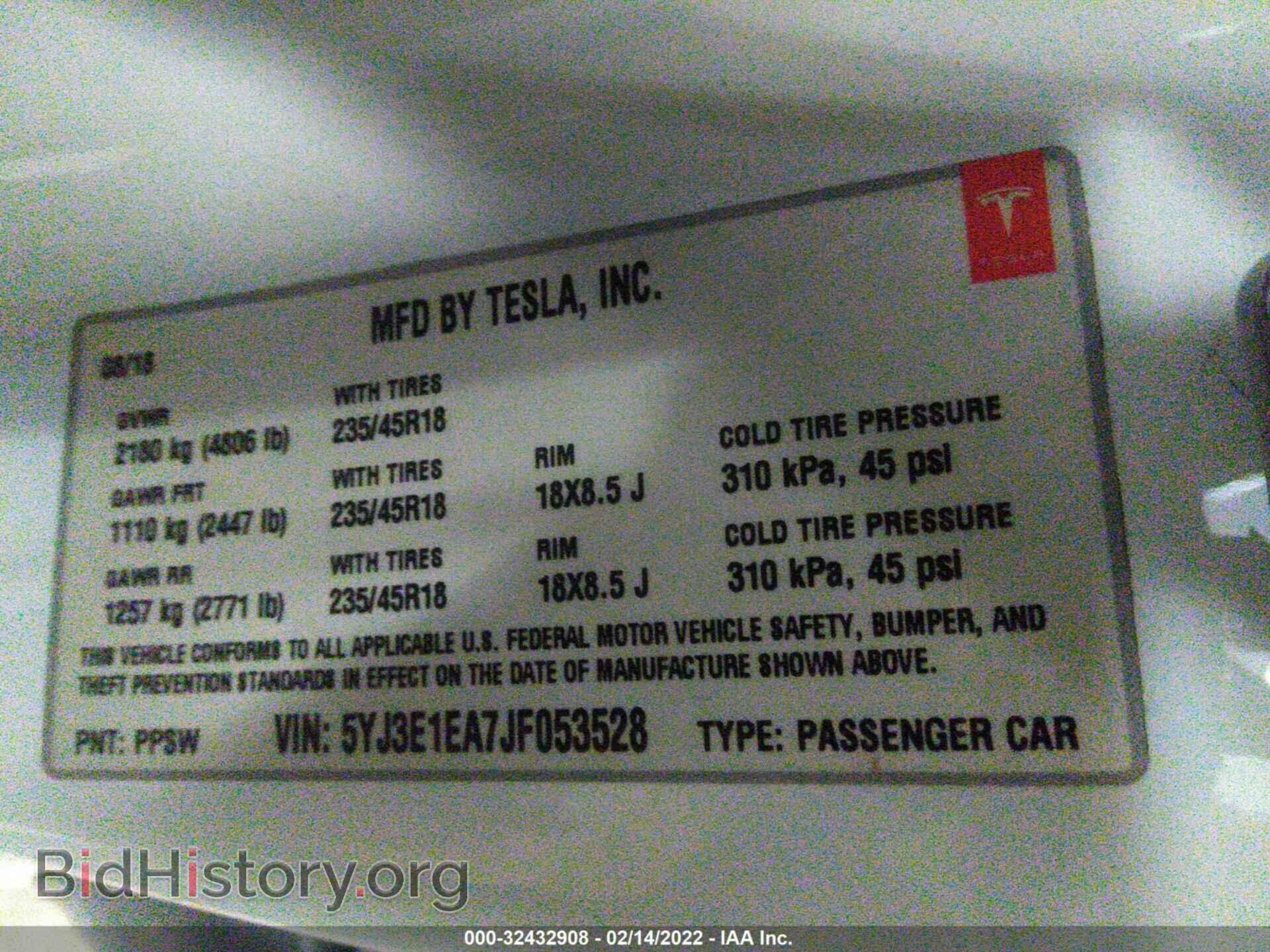 2018 TESLA MODEL 3 - VIN: 5YJ3E1EA7JF053528 - Фото 9