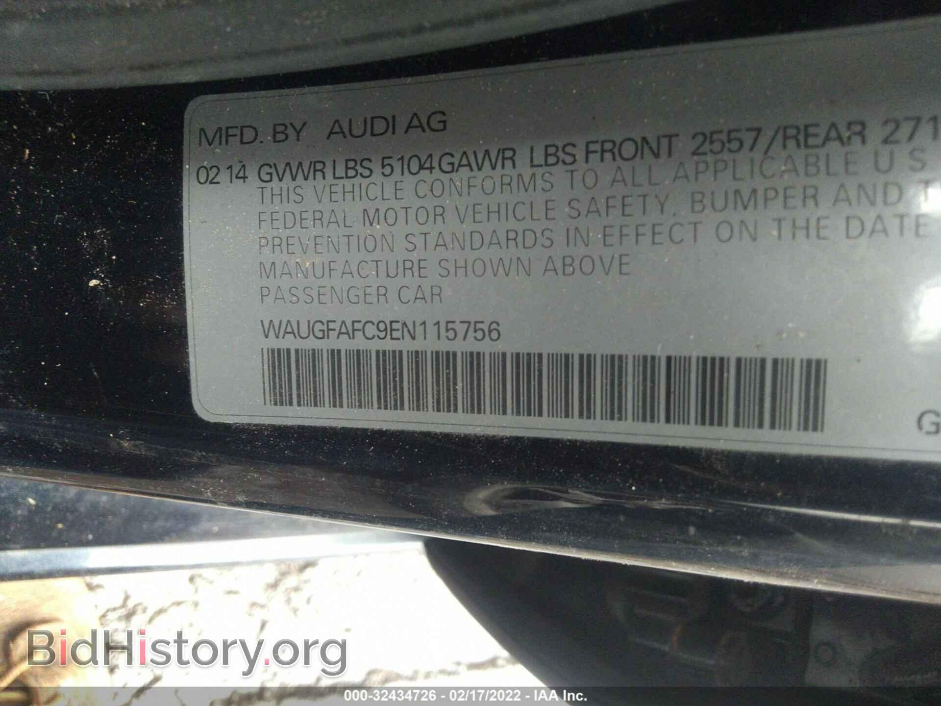 2014 AUDI A6 - VIN: WAUGFAFC9EN115756 - Фото 9