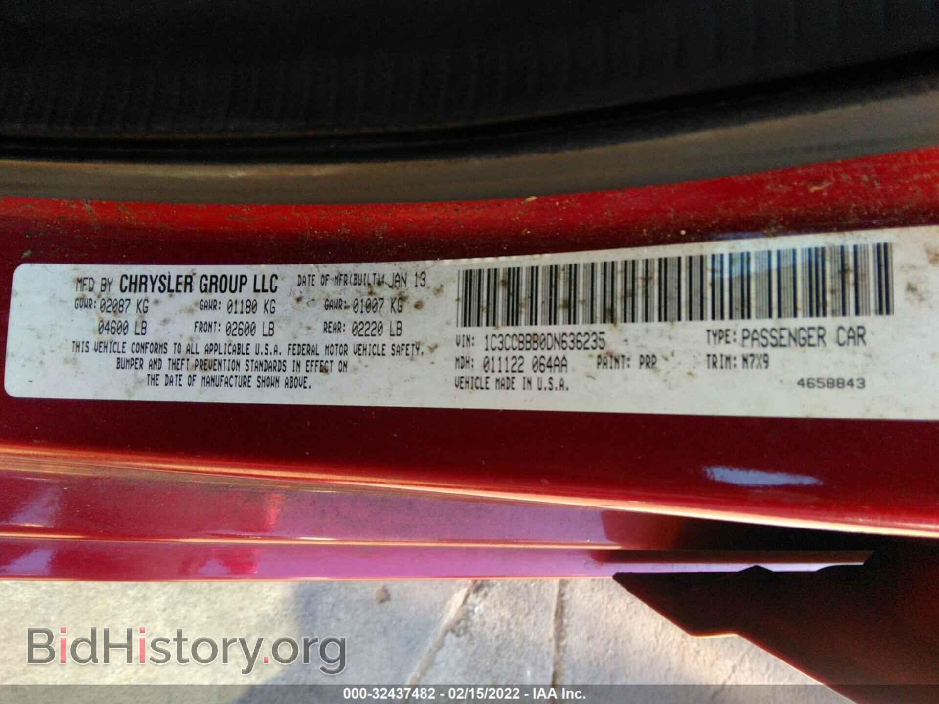 2013 CHRYSLER 200 - VIN: 1C3CCBBB0DN636235 - Фото 9