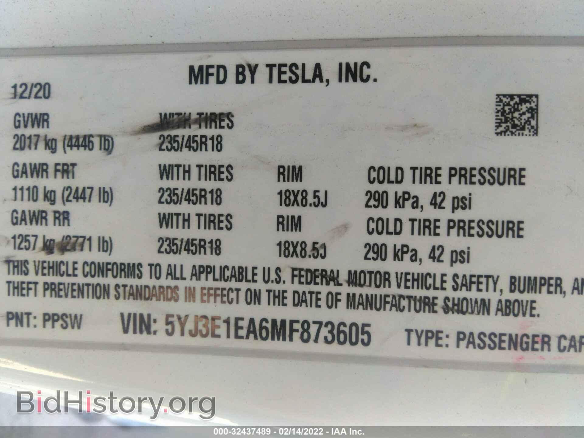 2021 TESLA MODEL 3 - VIN: 5YJ3E1EA6MF873605 - Photo 9