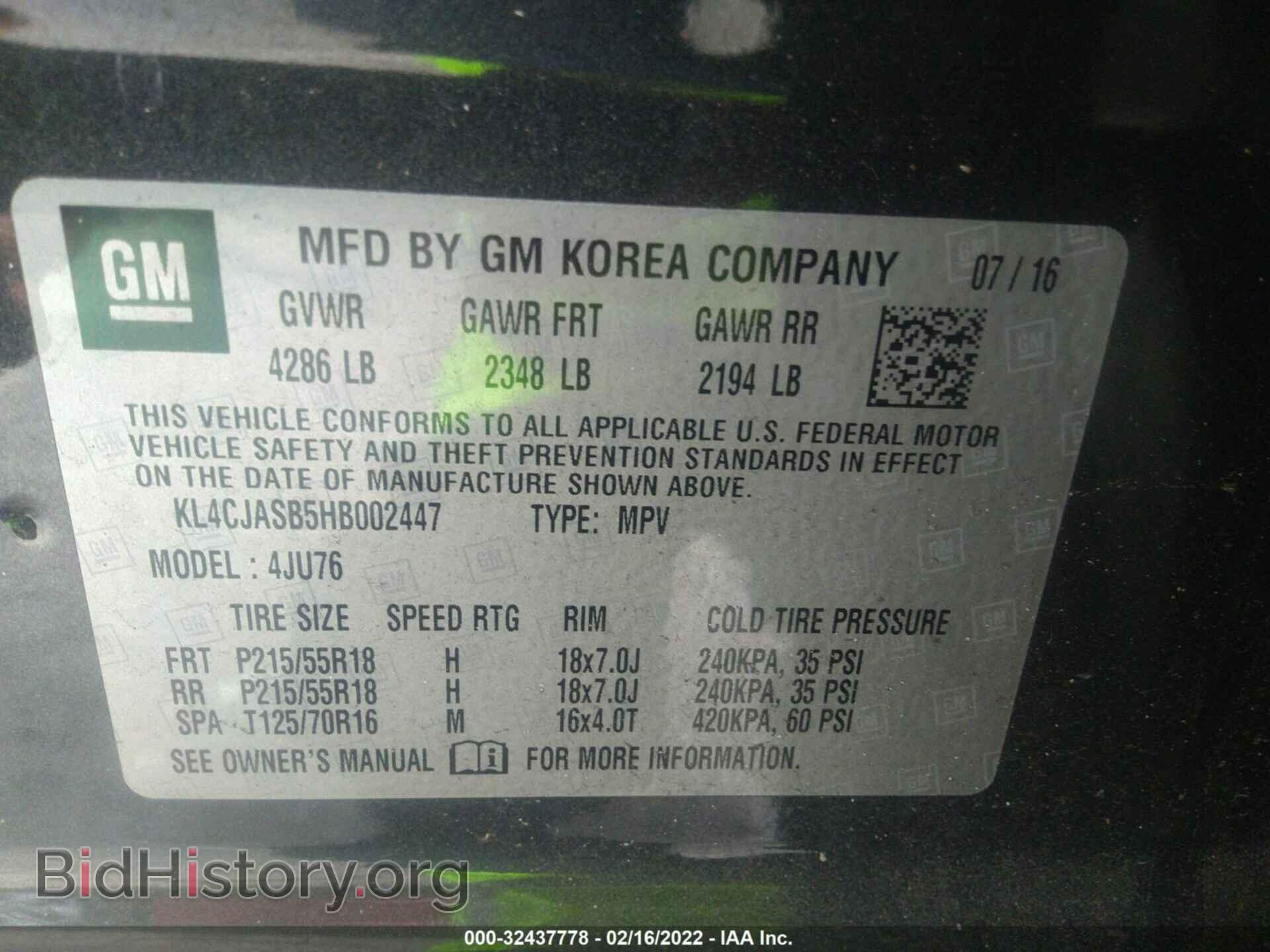 2017 BUICK ENCORE - VIN: KL4CJASB5HB002447 - Photo 9
