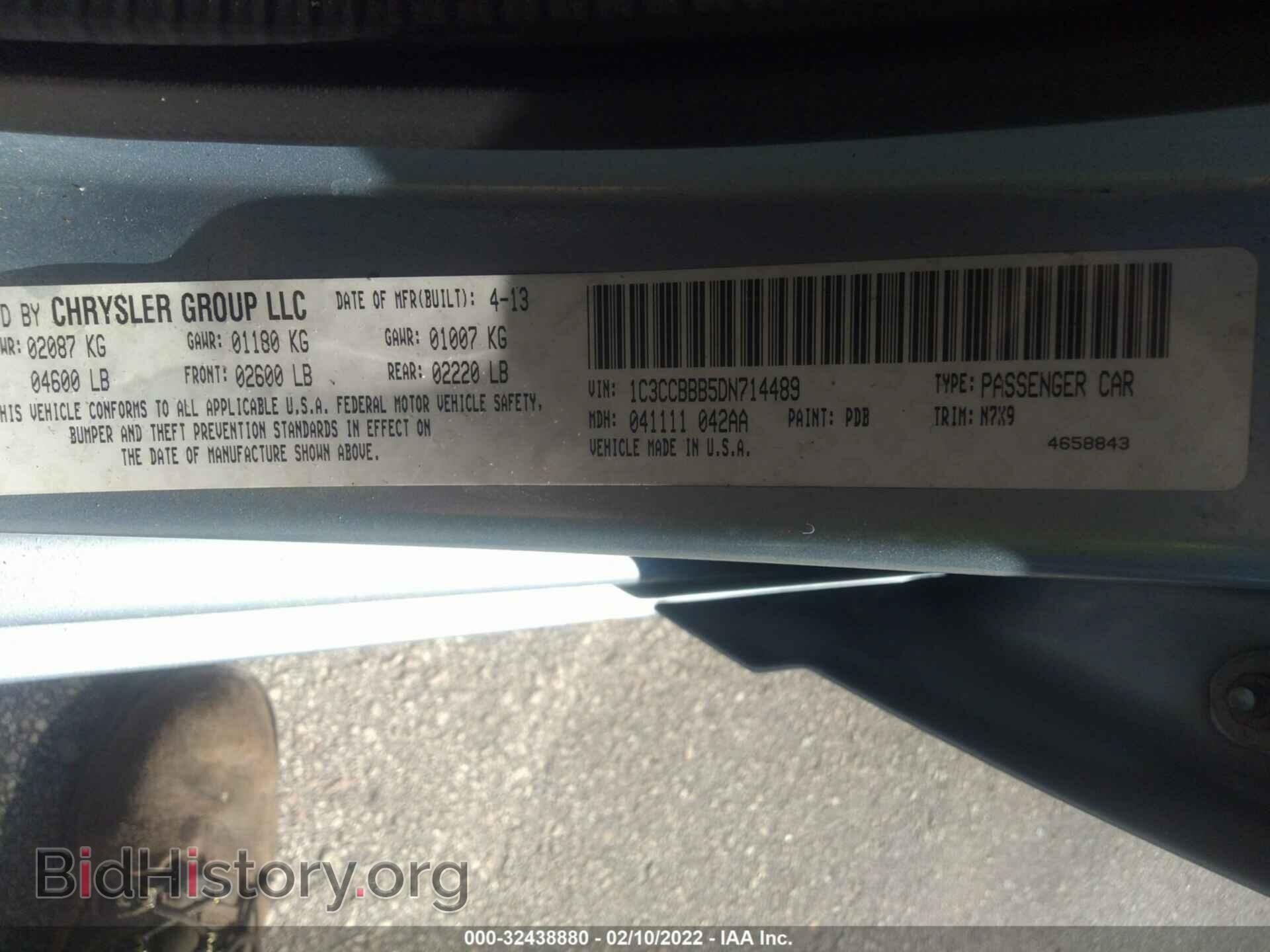 2013 CHRYSLER 200 - VIN: 1C3CCBBB5DN714489 - Фото 9