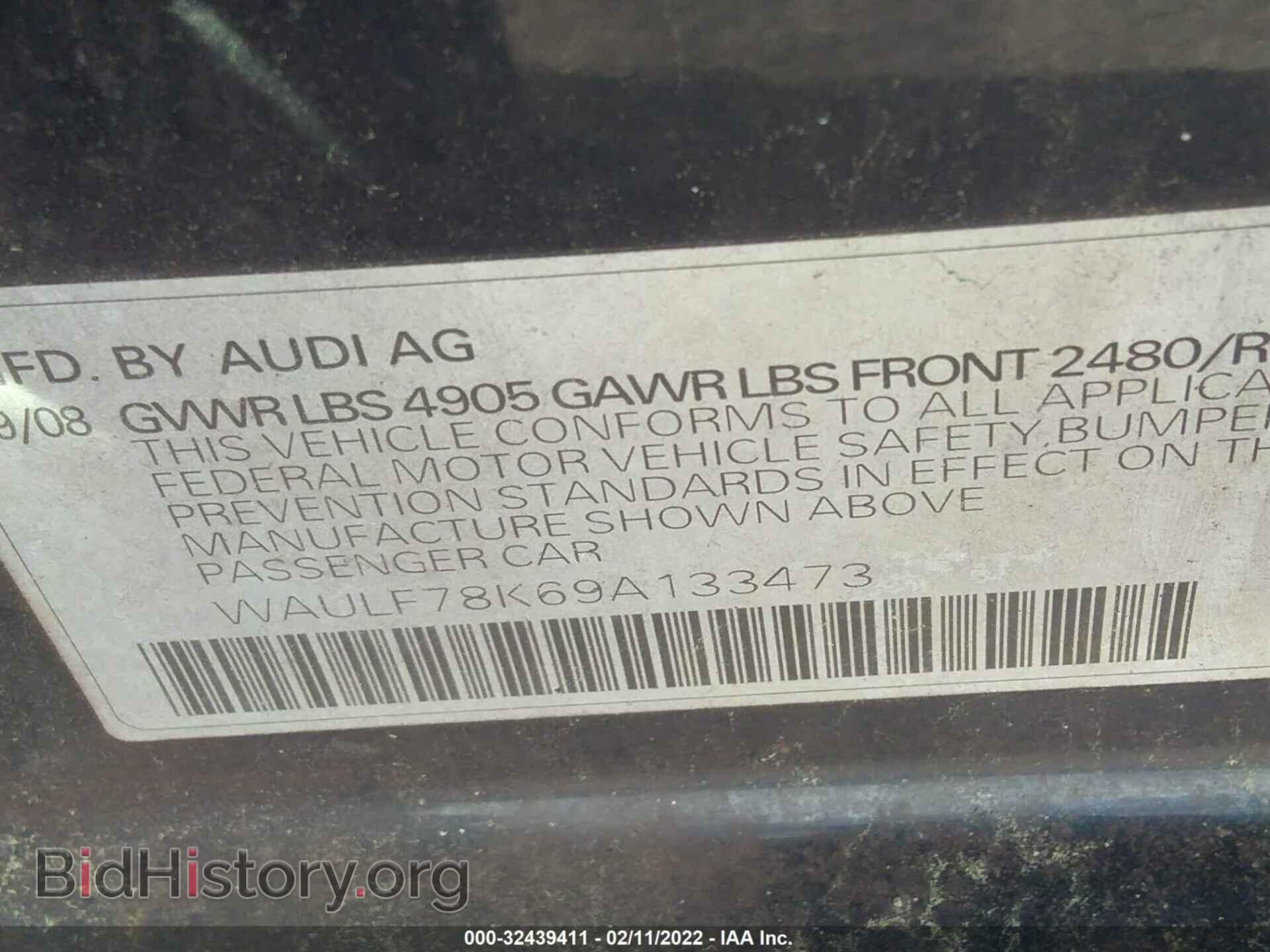 2009 AUDI A4 - VIN: WAULF78K69A133473 - Фото 9