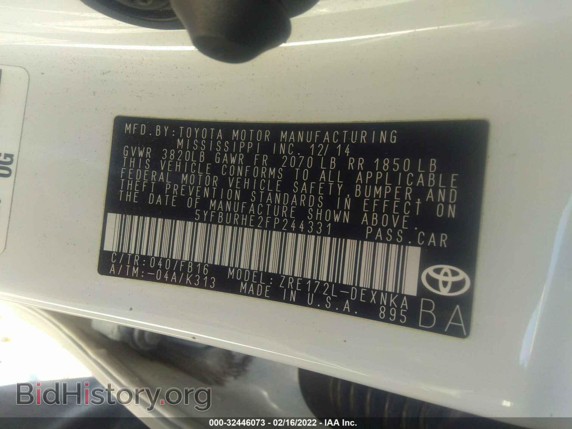 2015 TOYOTA COROLLA - VIN: 5YFBURHE2FP244331 - Photo 9