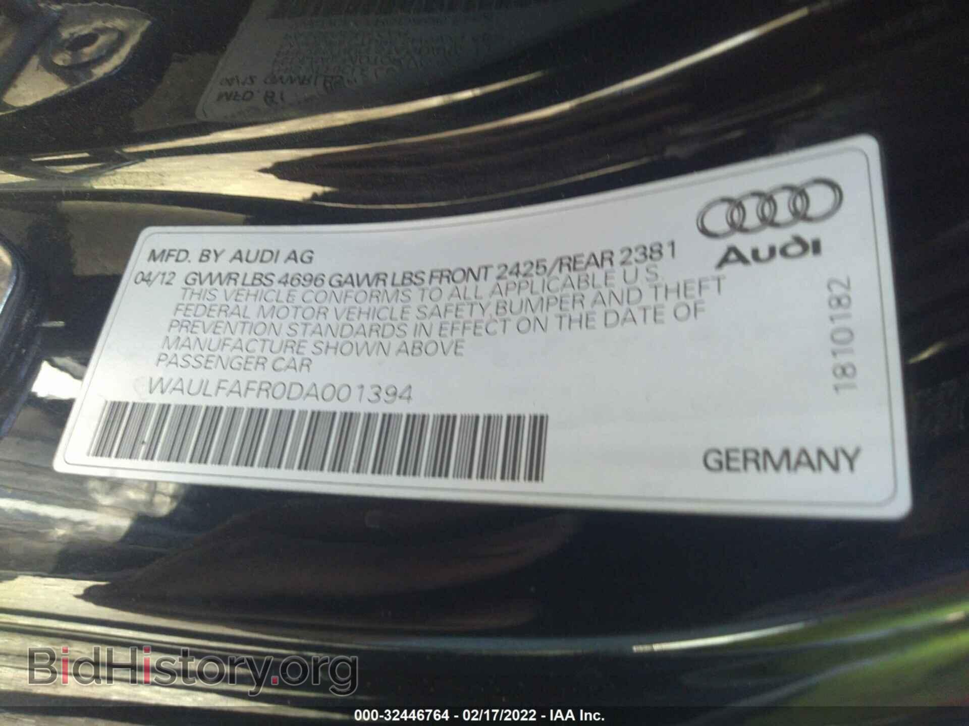2013 AUDI A5 - VIN: WAULFAFR0DA001394 - Photo 9