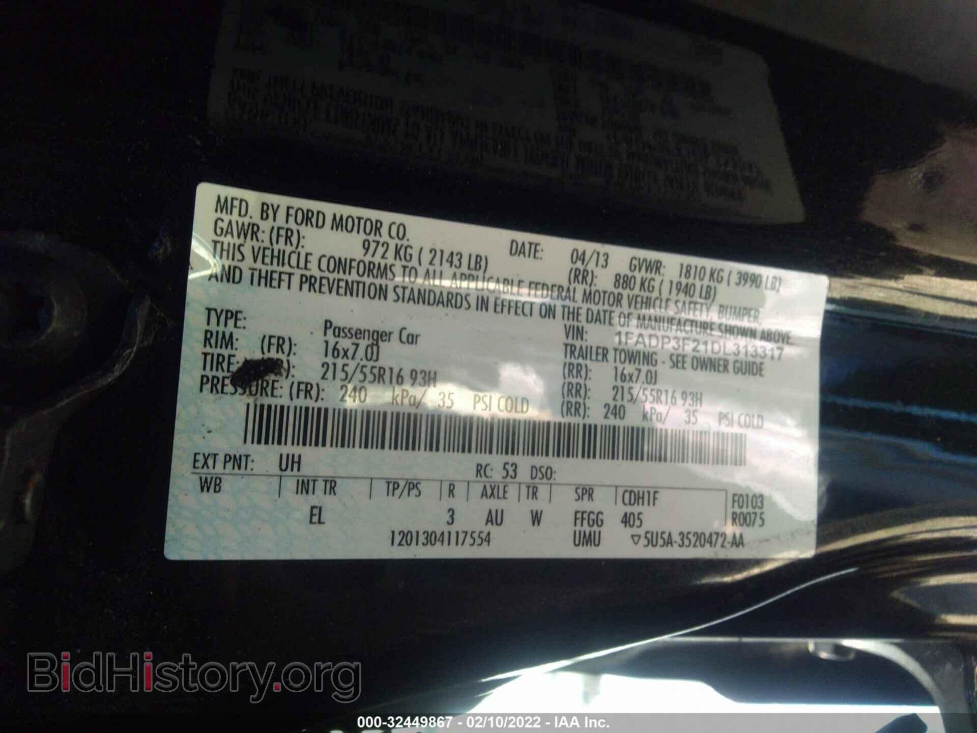 2013 FORD FOCUS - VIN: 1FADP3F21DL313317 - Фото 9