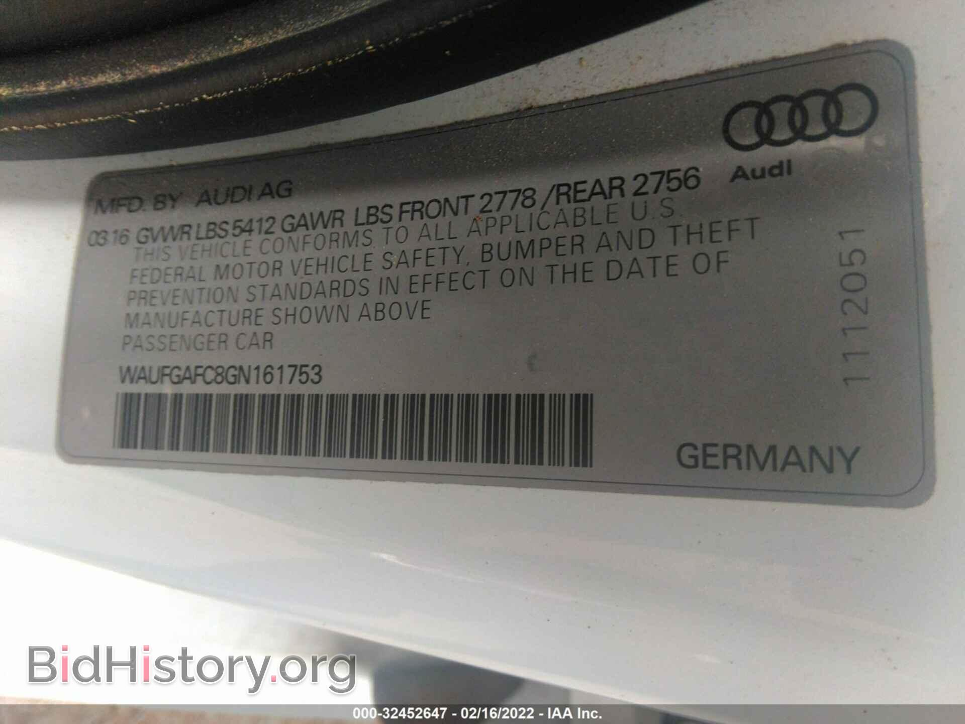 2016 AUDI A6 - VIN: WAUFGAFC8GN161753 - Фото 9