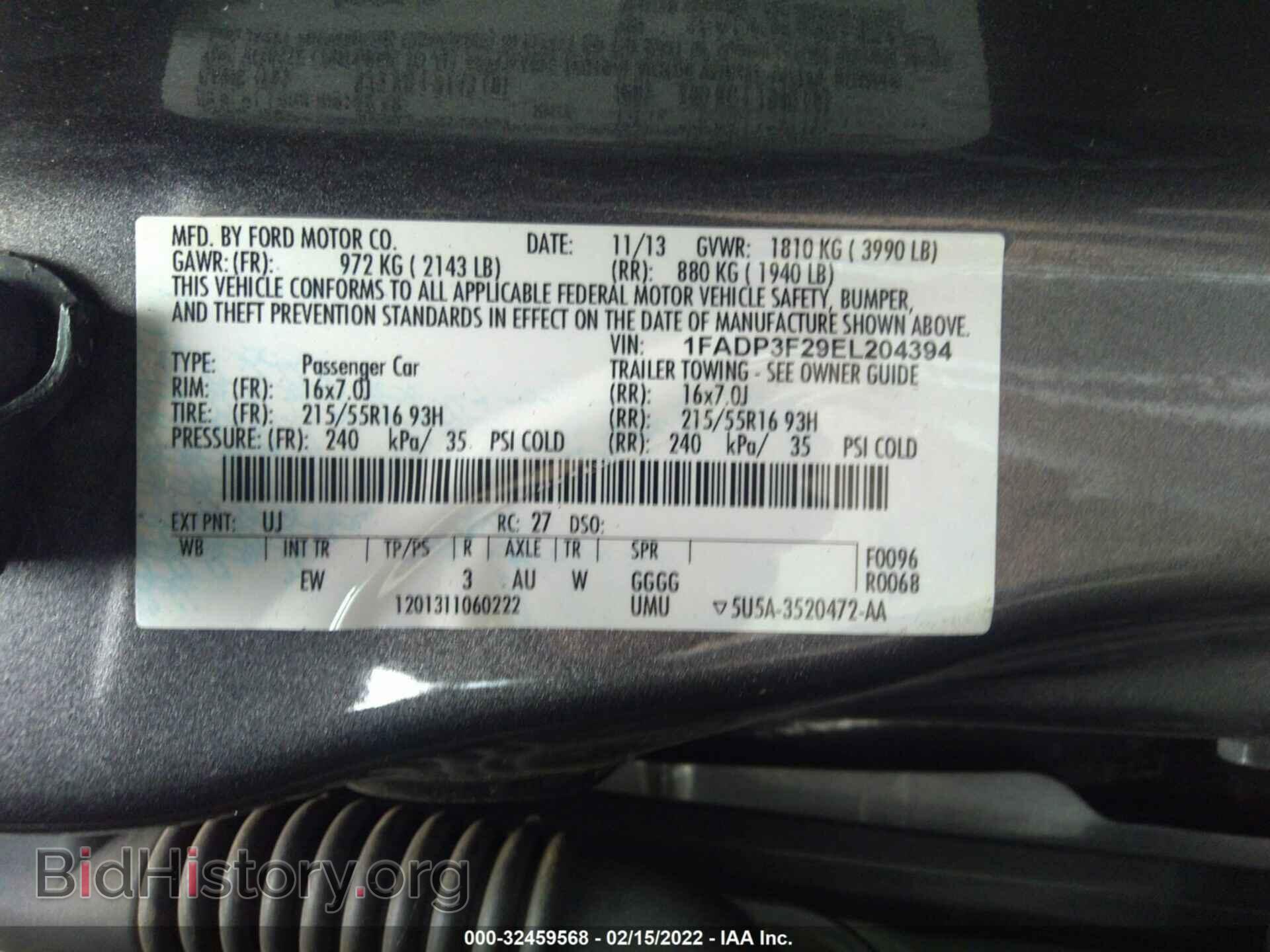2014 FORD FOCUS - VIN: 1FADP3F29EL204394 - Фото 9