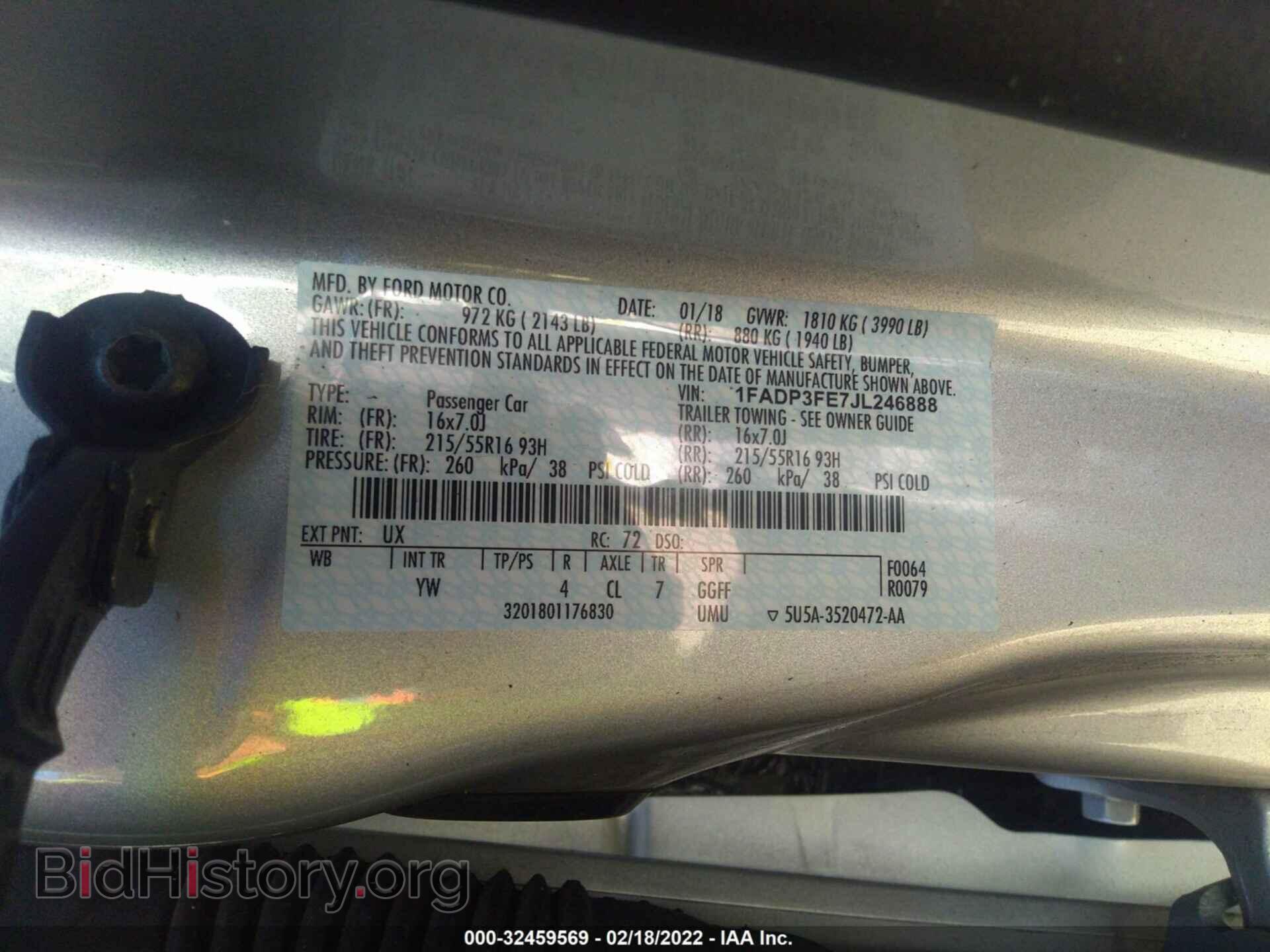 2018 FORD FOCUS - VIN: 1FADP3FE7JL246888 - Фото 9