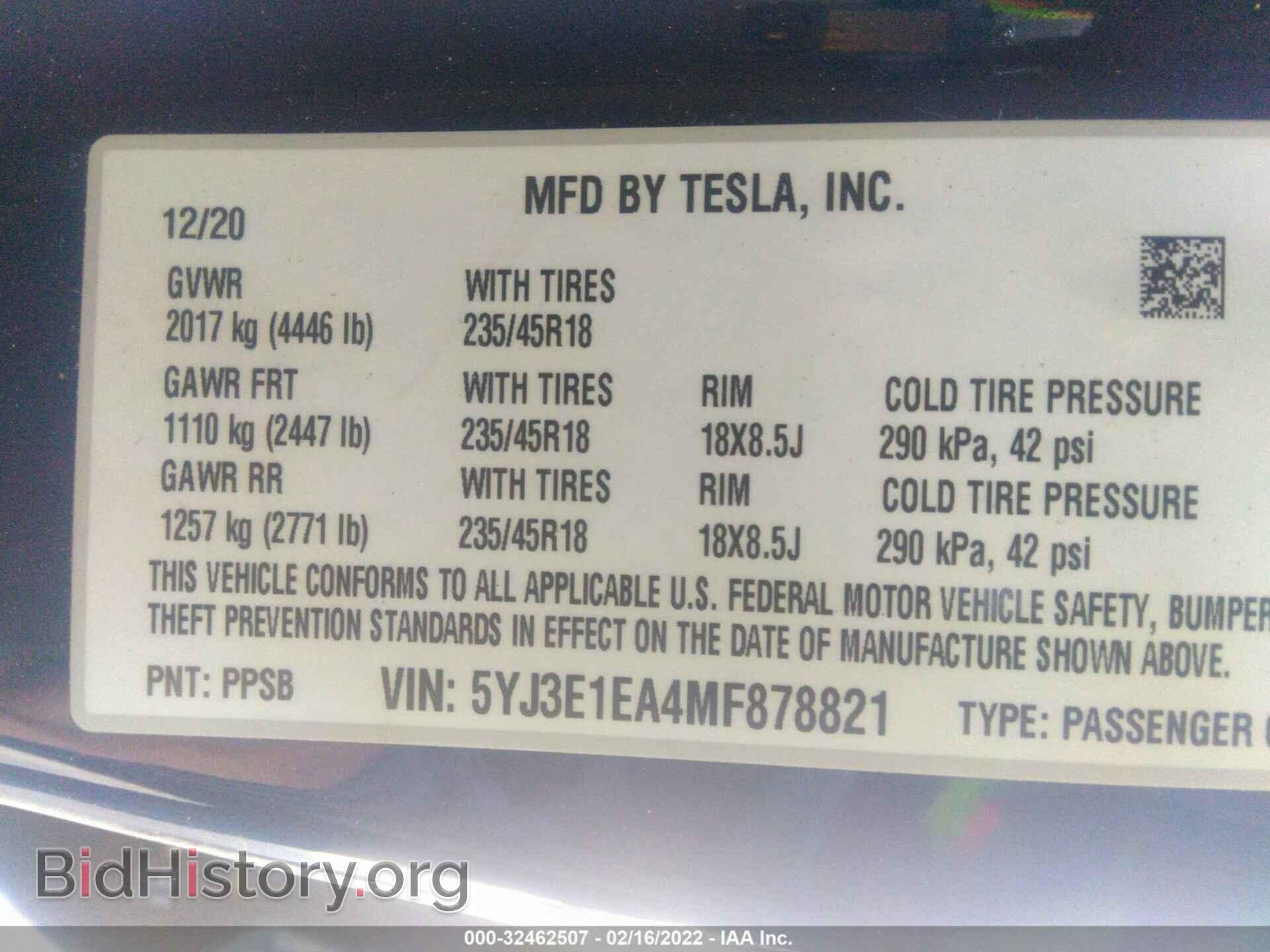 2021 TESLA MODEL 3 - VIN: 5YJ3E1EA4MF878821 - Photo 9