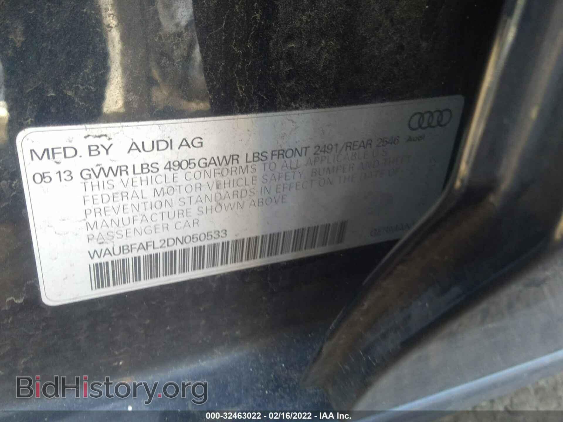 2013 AUDI A4 - VIN: WAUBFAFL2DN050533 - Фото 9