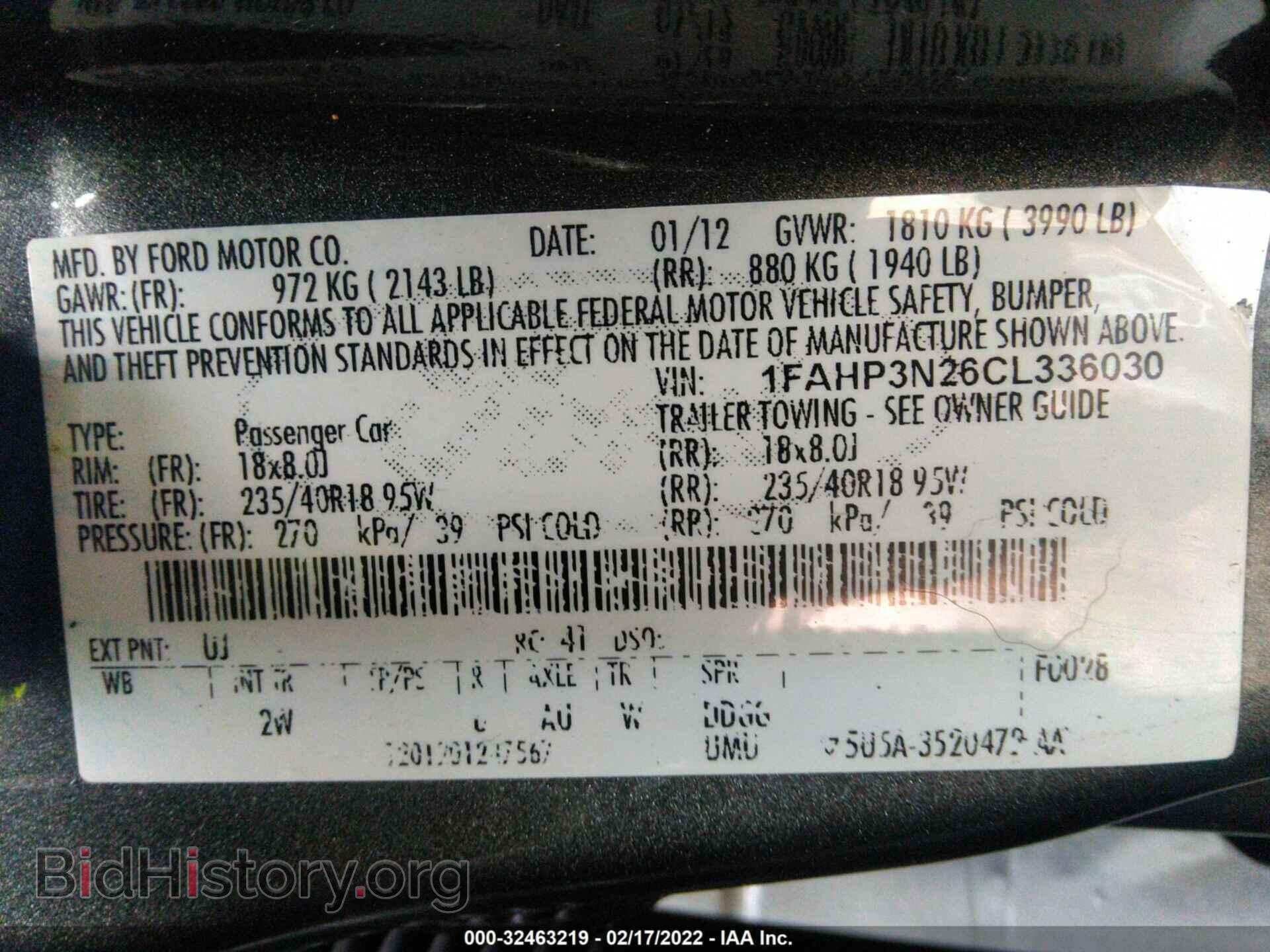 2012 FORD FOCUS - VIN: 1FAHP3N26CL336030 - Фото 9