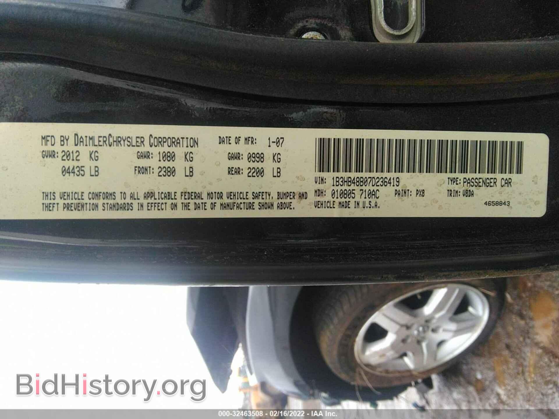 2007 DODGE CALIBER - VIN: 1B3HB48B07D236419 - Фото 9