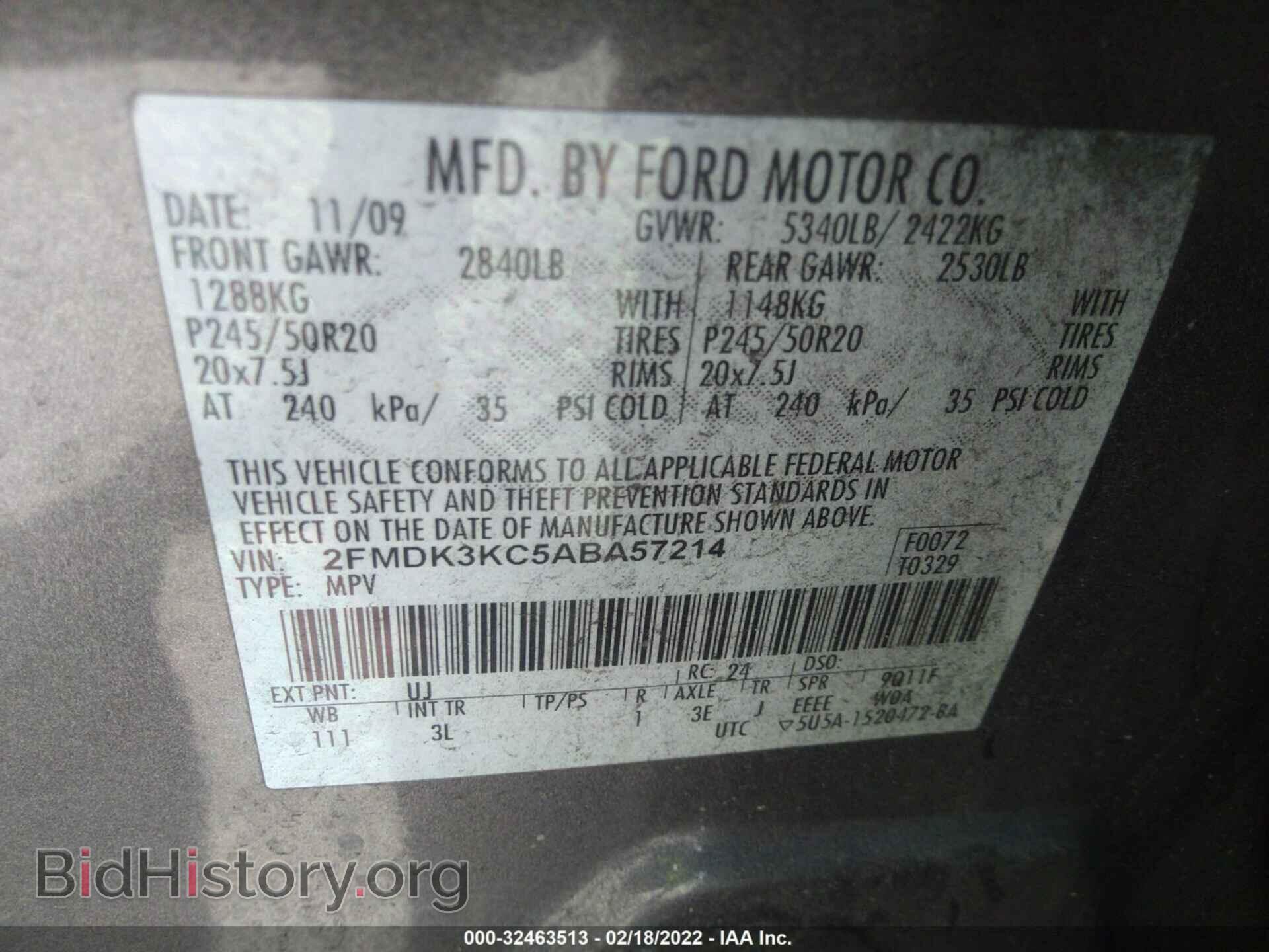2010 FORD EDGE - VIN: 2FMDK3KC5ABA57214 - Фото 9