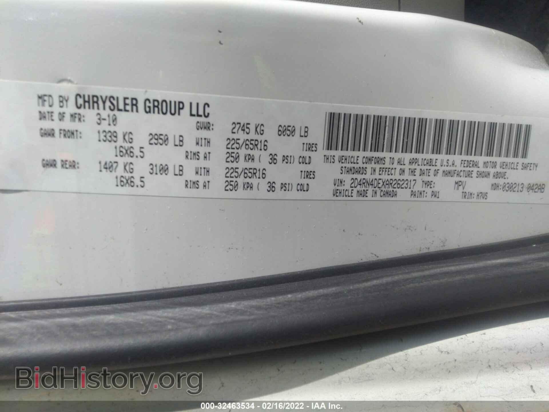 2010 DODGE GRAND CARAVAN - VIN: 2D4RN4DEXAR262317 - Фото 9
