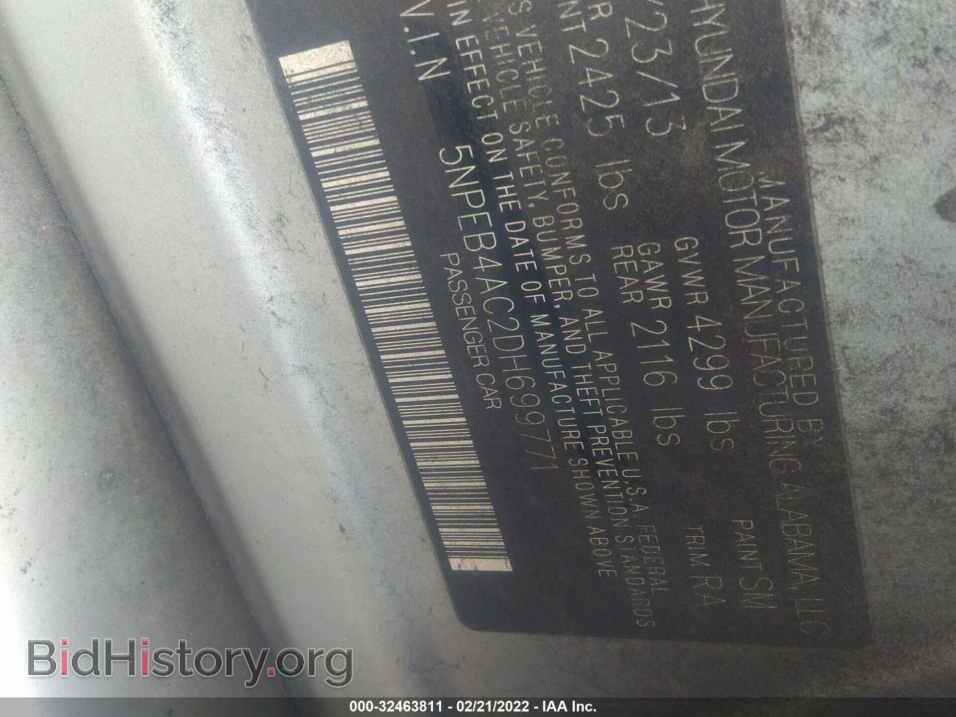 2013 HYUNDAI SONATA - VIN: 5NPEB4AC2DH699771 - Фото 9