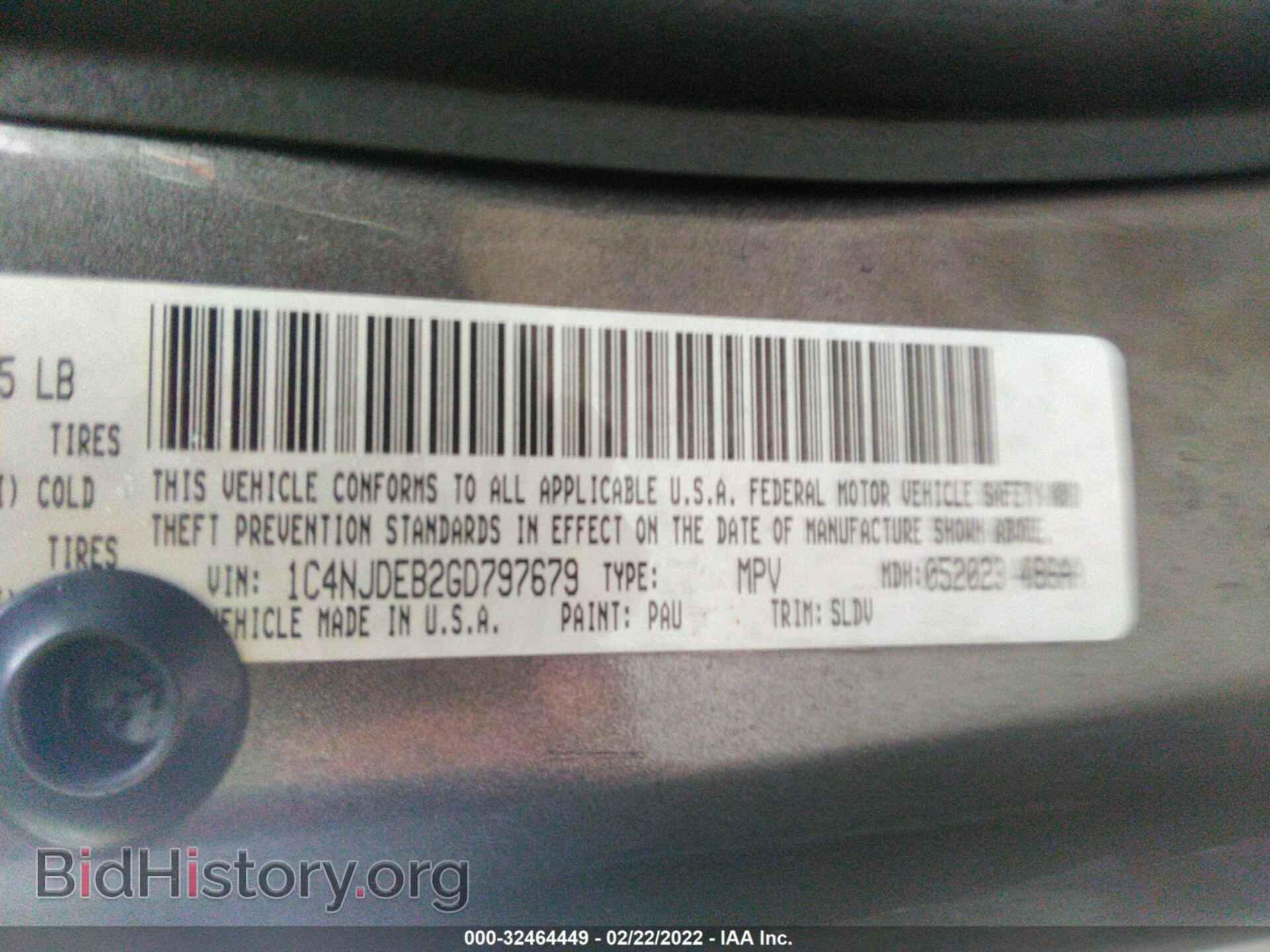 2016 JEEP COMPASS - VIN: 1C4NJDEB2GD797679 - Фото 9