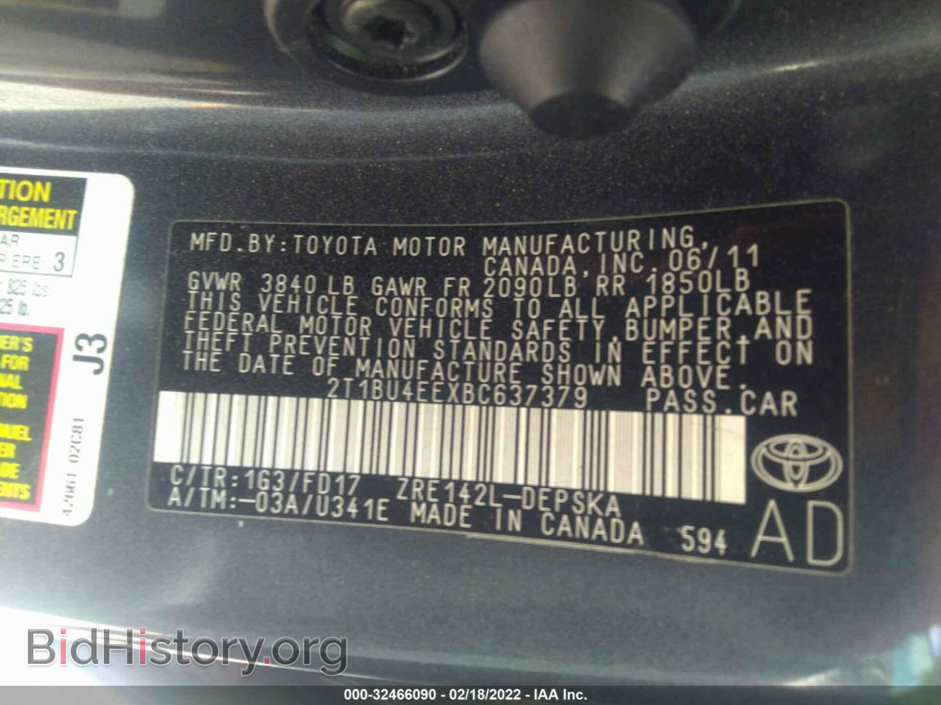 2011 TOYOTA COROLLA - VIN: 2T1BU4EEXBC637379 - Фото 9